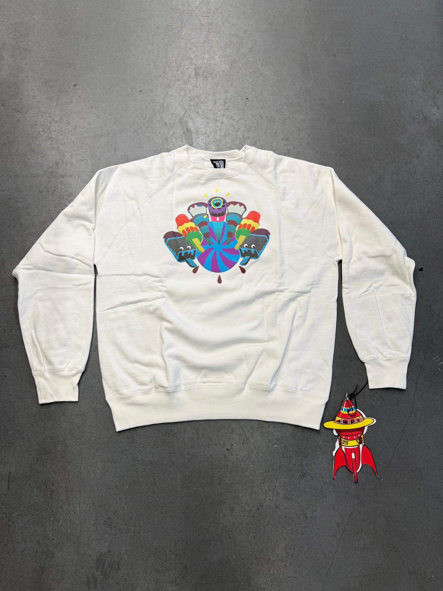 SEASON 4 BILLIONAIRE BOYS CLUB BBC ICE CREAM CREWNECK SWEATER - WHITE (L) (NEW WITH TAG & BAG)