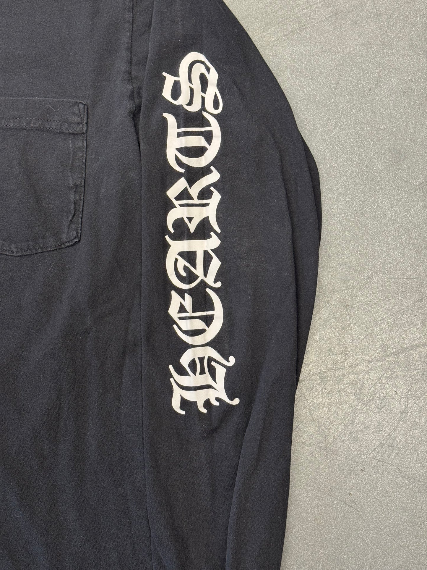 CHROME HEARTS COLLAR PRINT LONG SLEEVE POCKET TEE - BLACK
