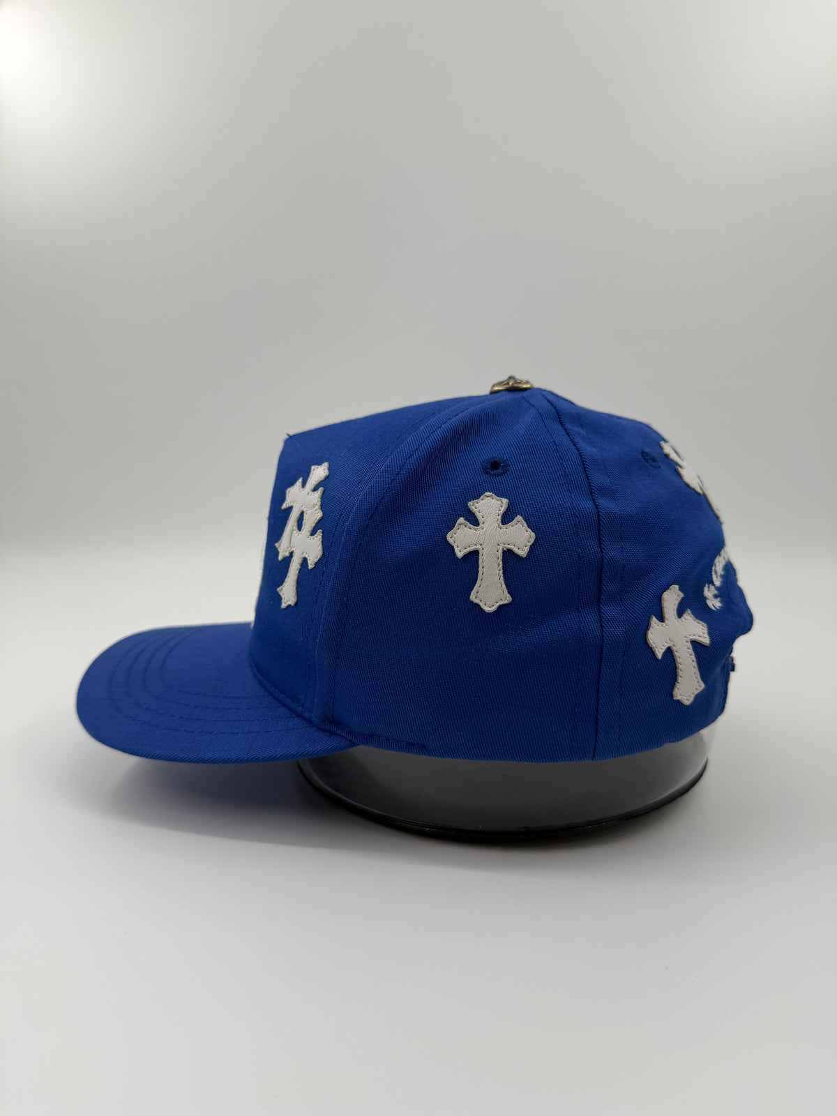 CHROME HEARTS CEMETERY CROSS-PATCH BASEBALL CAP - BLUE/WHITE