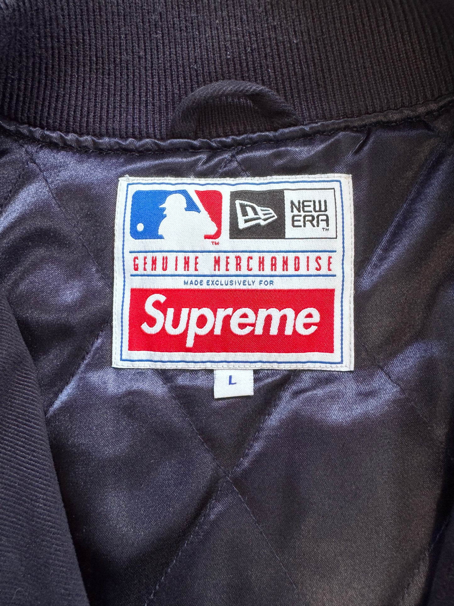 SS20 SUPREME NEW ERA MLB VARSITY JACKET - NAVY (L)