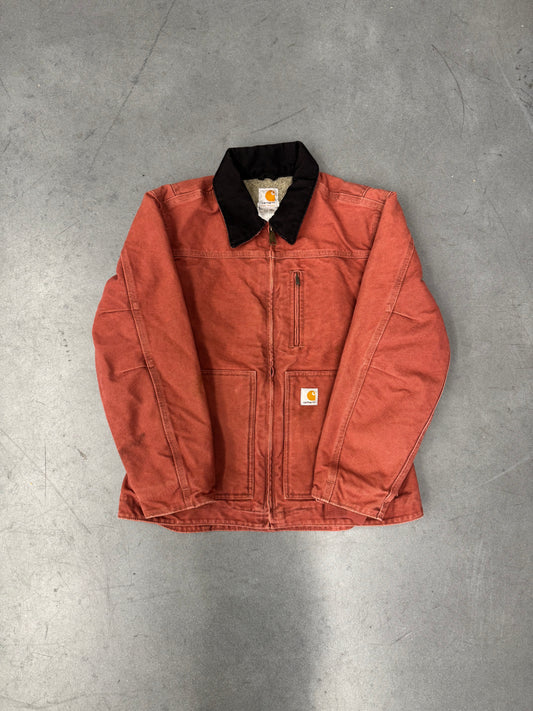 2000'S CARHARTT FOR WOMEN FLEECE-LINED CORDUROY COLLAR CANVAS WORK JACKET (WC061VRS)