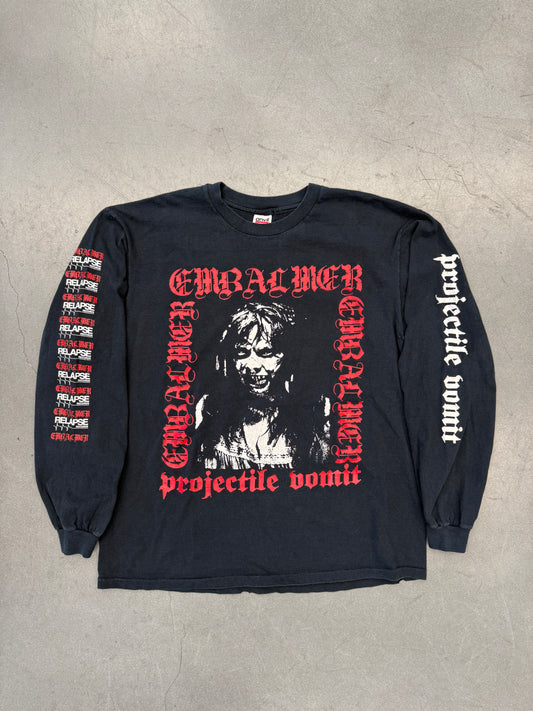 90'S EMBALMER PROJECTILE VOMIT RELAPSE RECORDS LONG SLEEVE TEE