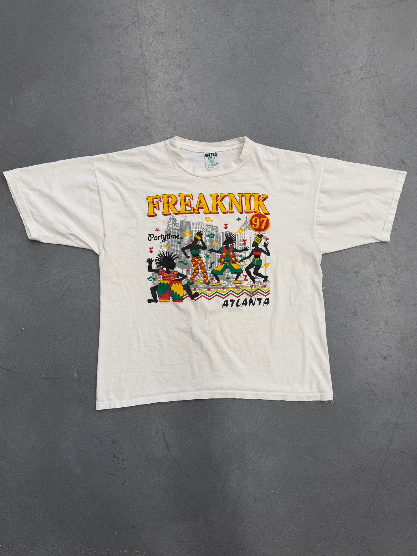 1997 FREAKNIK ATLANTA PARTYTIME... TEE (Q-TEES TAG)