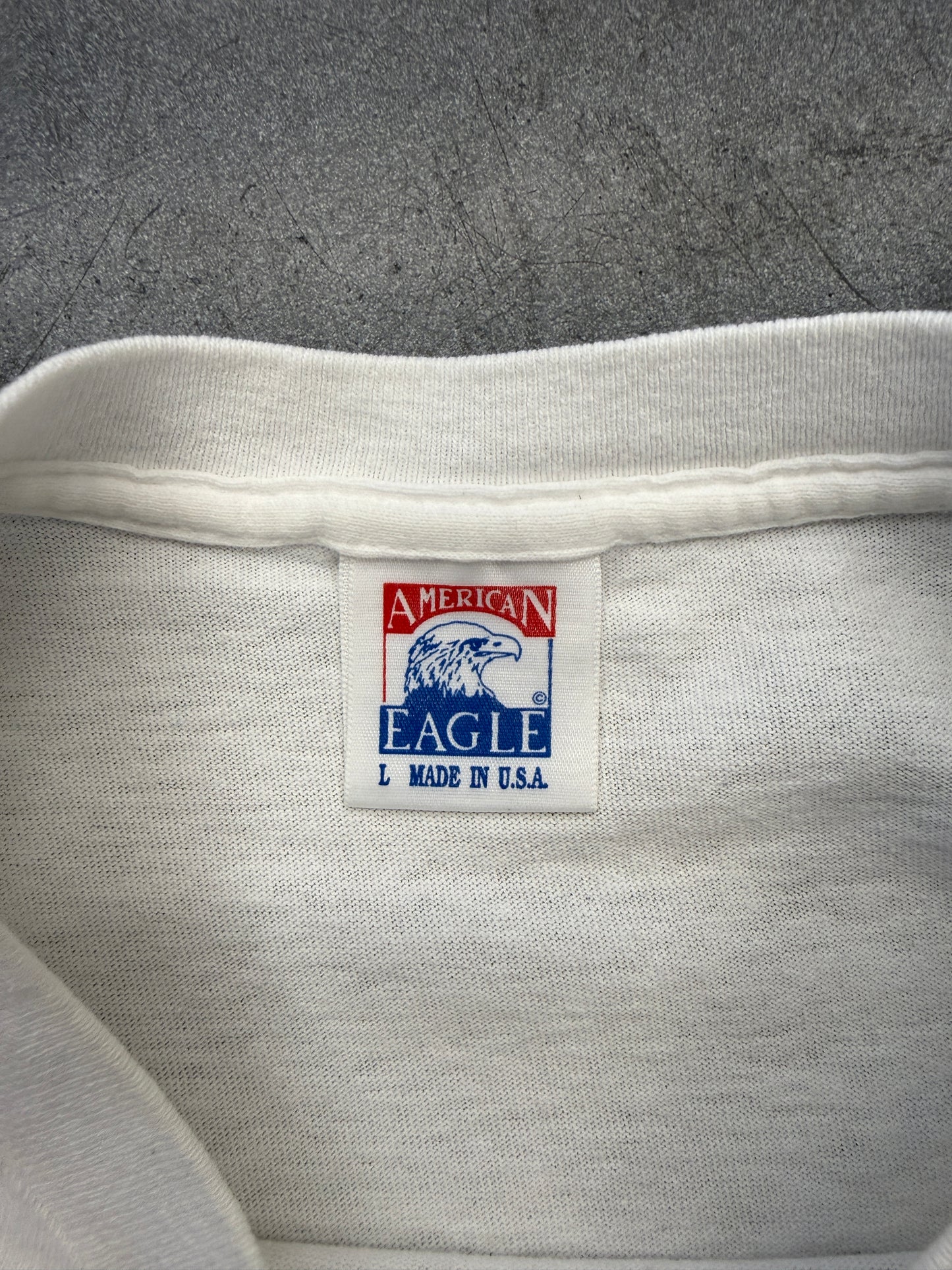1992 ORANGE BOWL MIAMI HURRICANES "SEMINOLE BURIAL GROUND" REAPER TEE (AMERICAN EAGLE TAG)