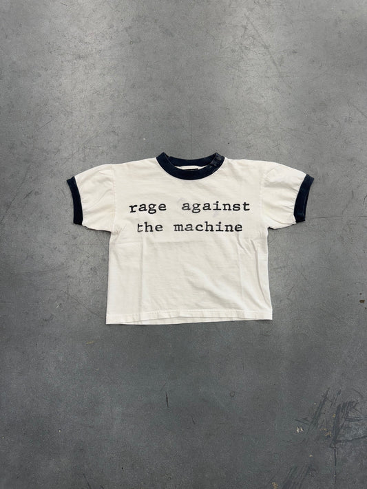 90S RAGE AGAINST THE MACHINE UNITED NATIONS REPORT BABY RINGER TEE (GIANT TAG)