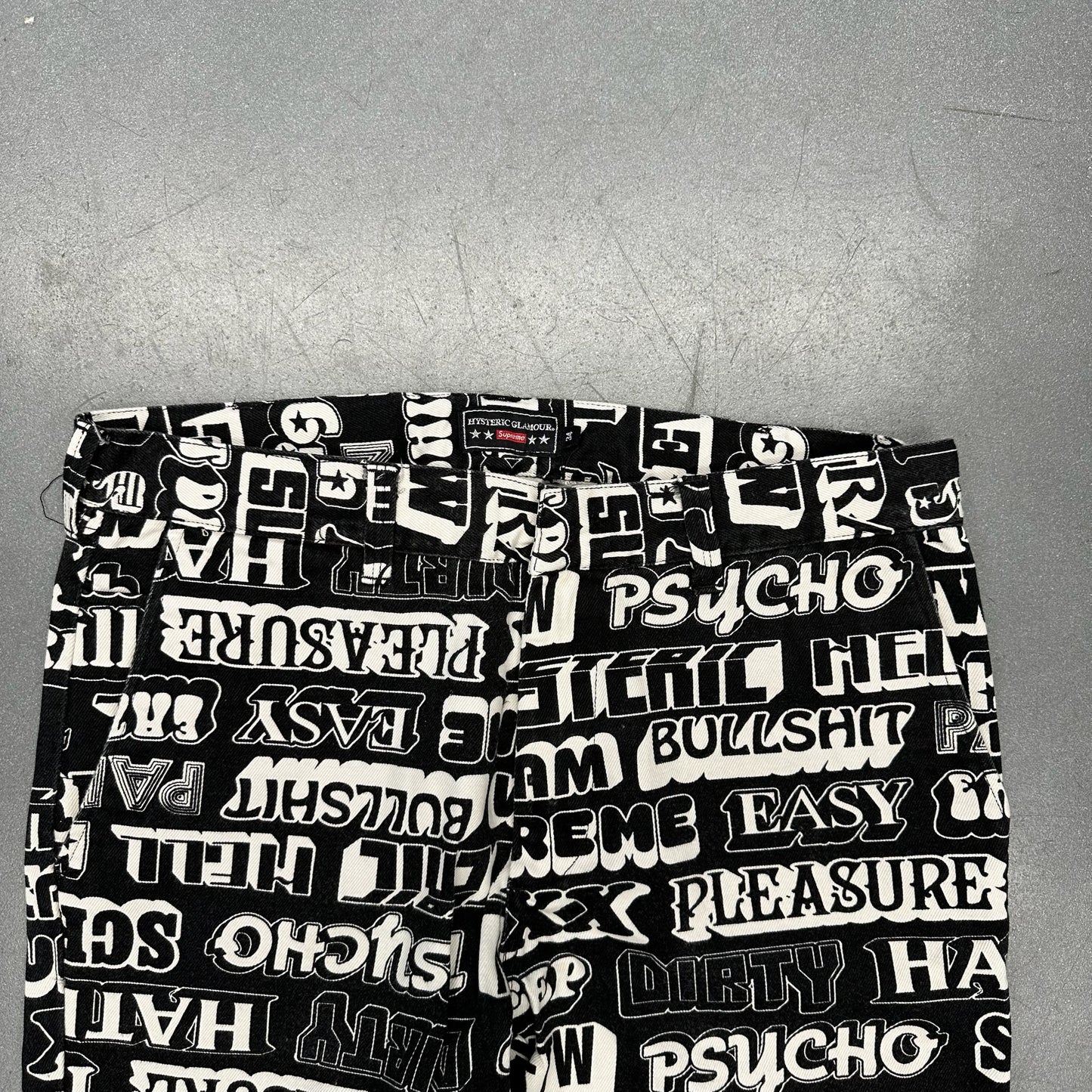 FW17 SUPREME HYSTERIC GLAMOUR TEXT WORK PANT