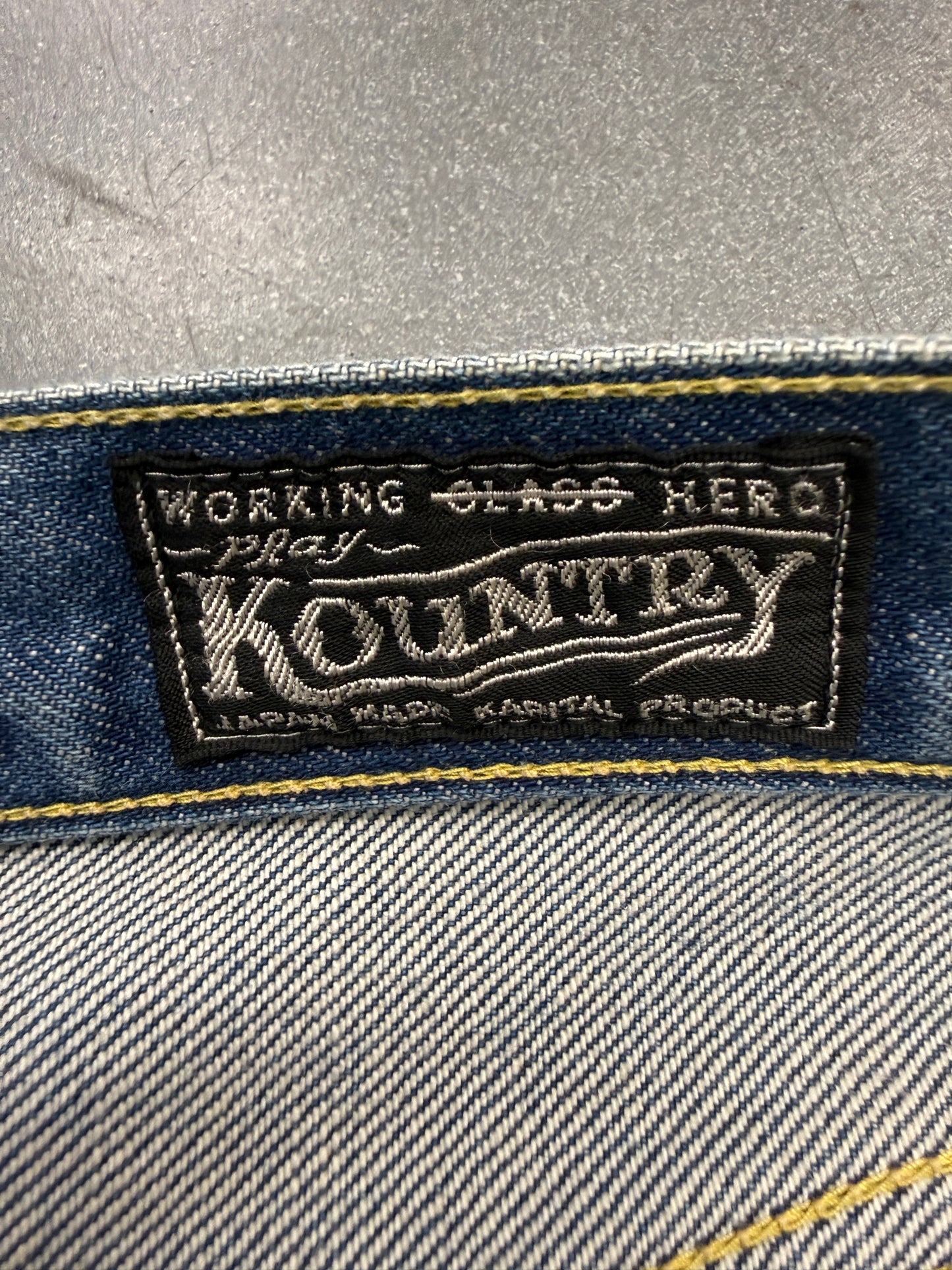 KAPITAL 14OZ DENIM 5P MONKEY CISCO GEMSTONE EMBELLISHED JEANS