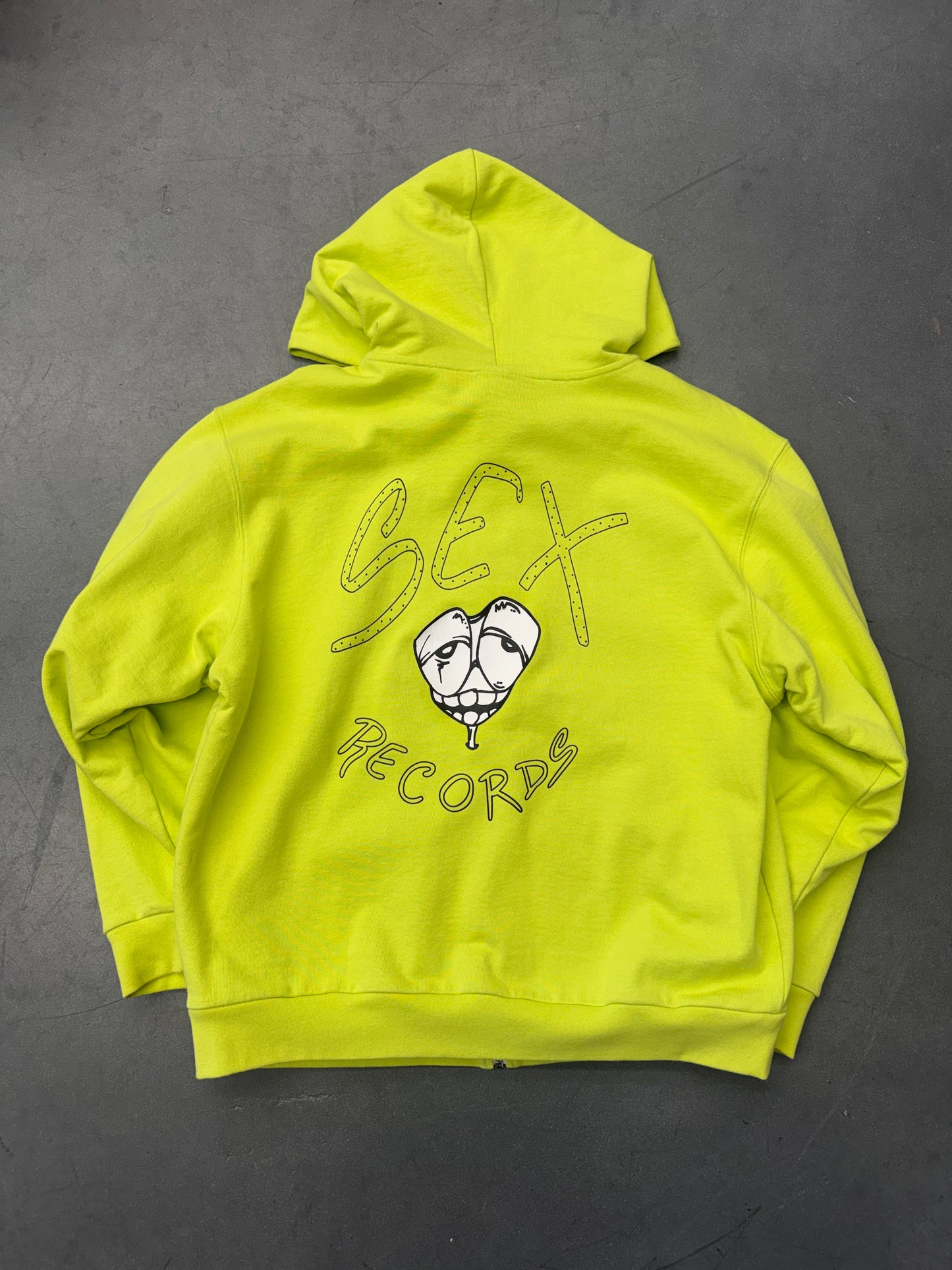 CHROME HEARTS MATTY BOY SEX RECORDS THERMAL LINED DAGGER ZIP HOODIE (SAMPLE UNRELEASED F&F PRINT)