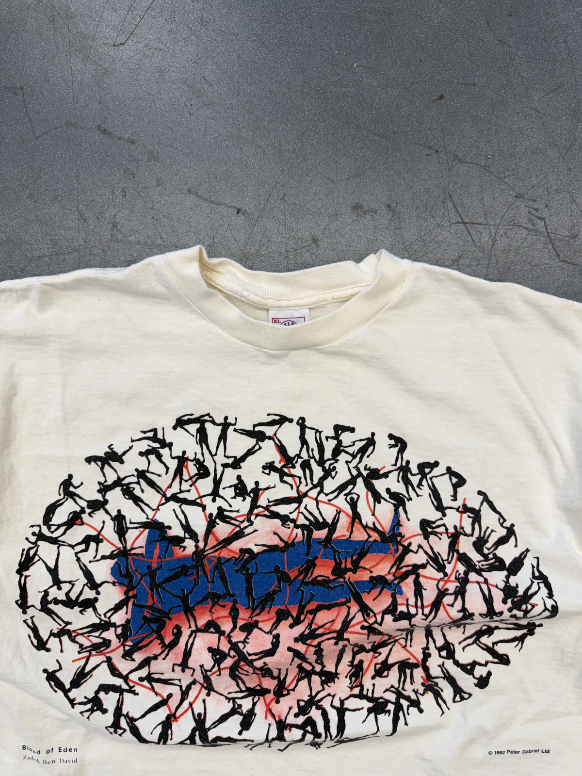 1992 PETER GABRIEL BLOOD OF EDEN SECRET WORLD TOUR TEE (DELTA TAG)