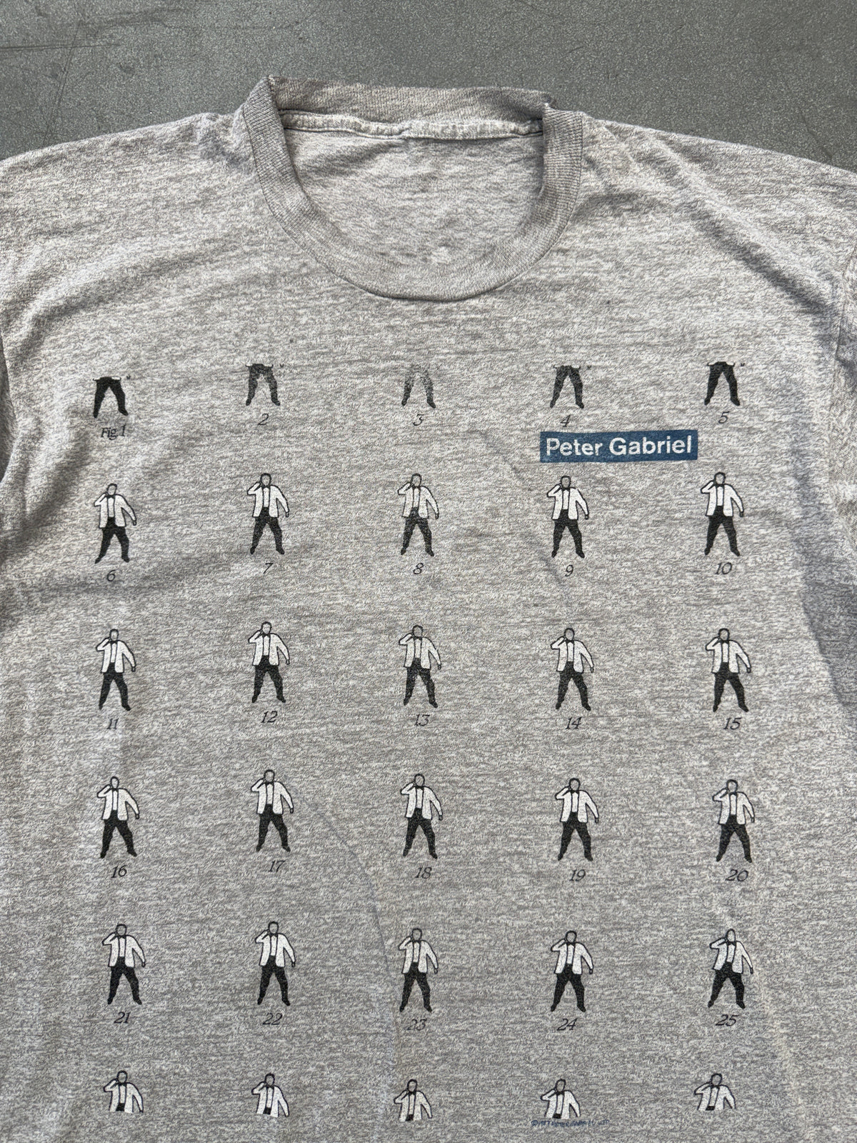 1987 PETER  GABRIEL DANCING CHICKEN TOUR TEE (PULLED TAG)