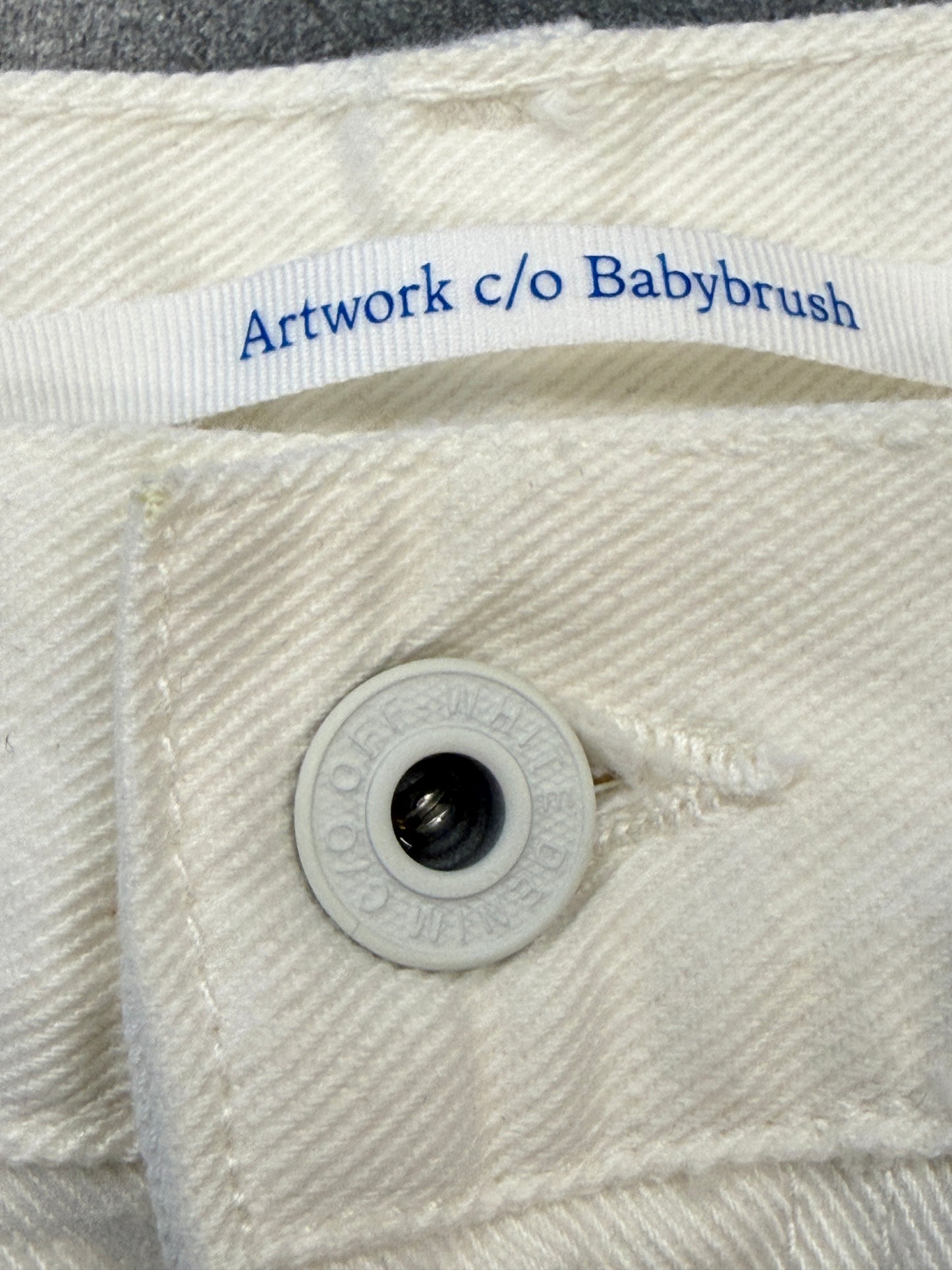 OFF-WHITE X BABYBRUSH FLARE-LEG CONTOUR JEANS  - WHITE
