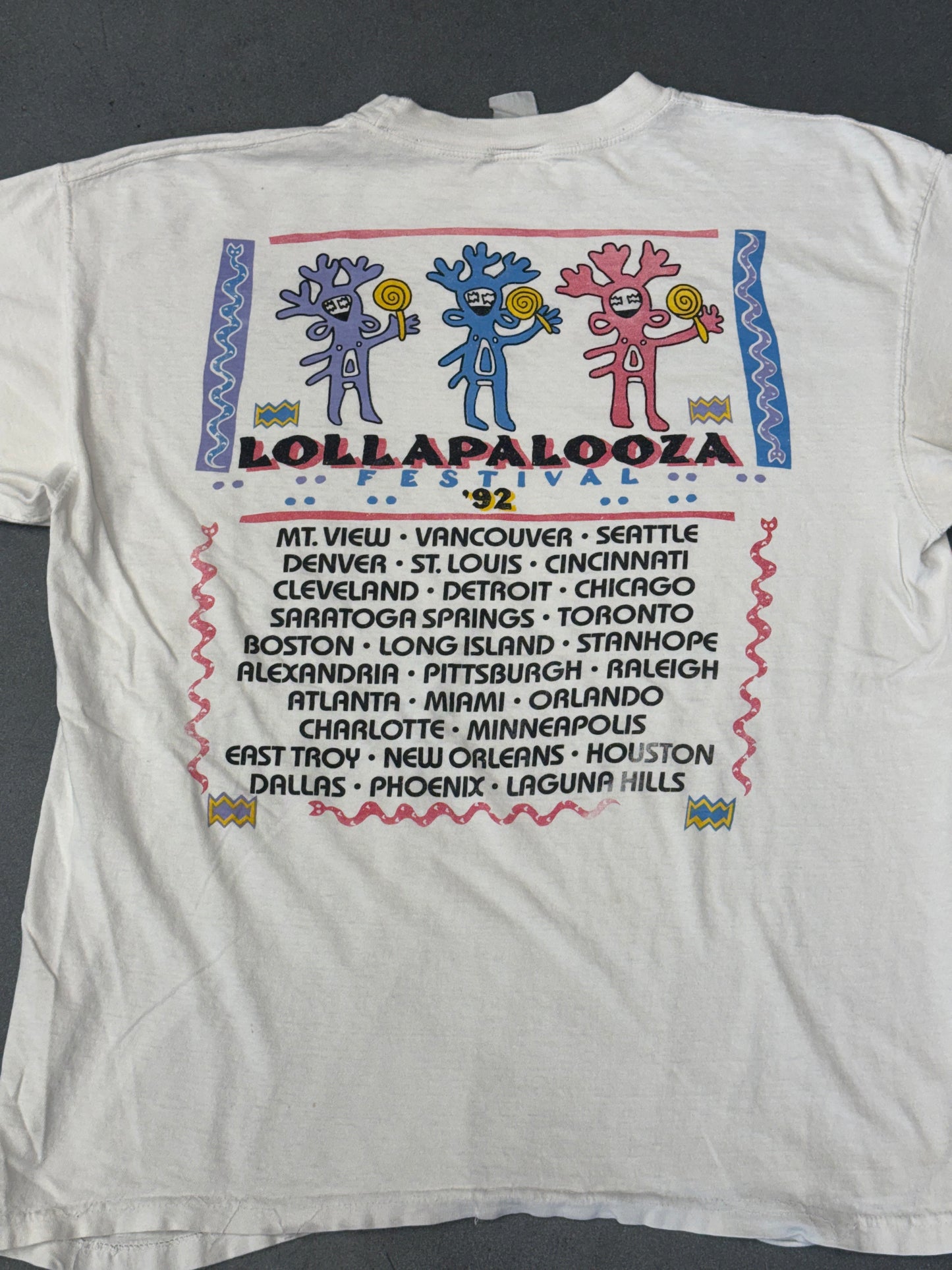 1992 LOLLAPALOOZA FESTIVAL TOUR TEE (FADED TAG)