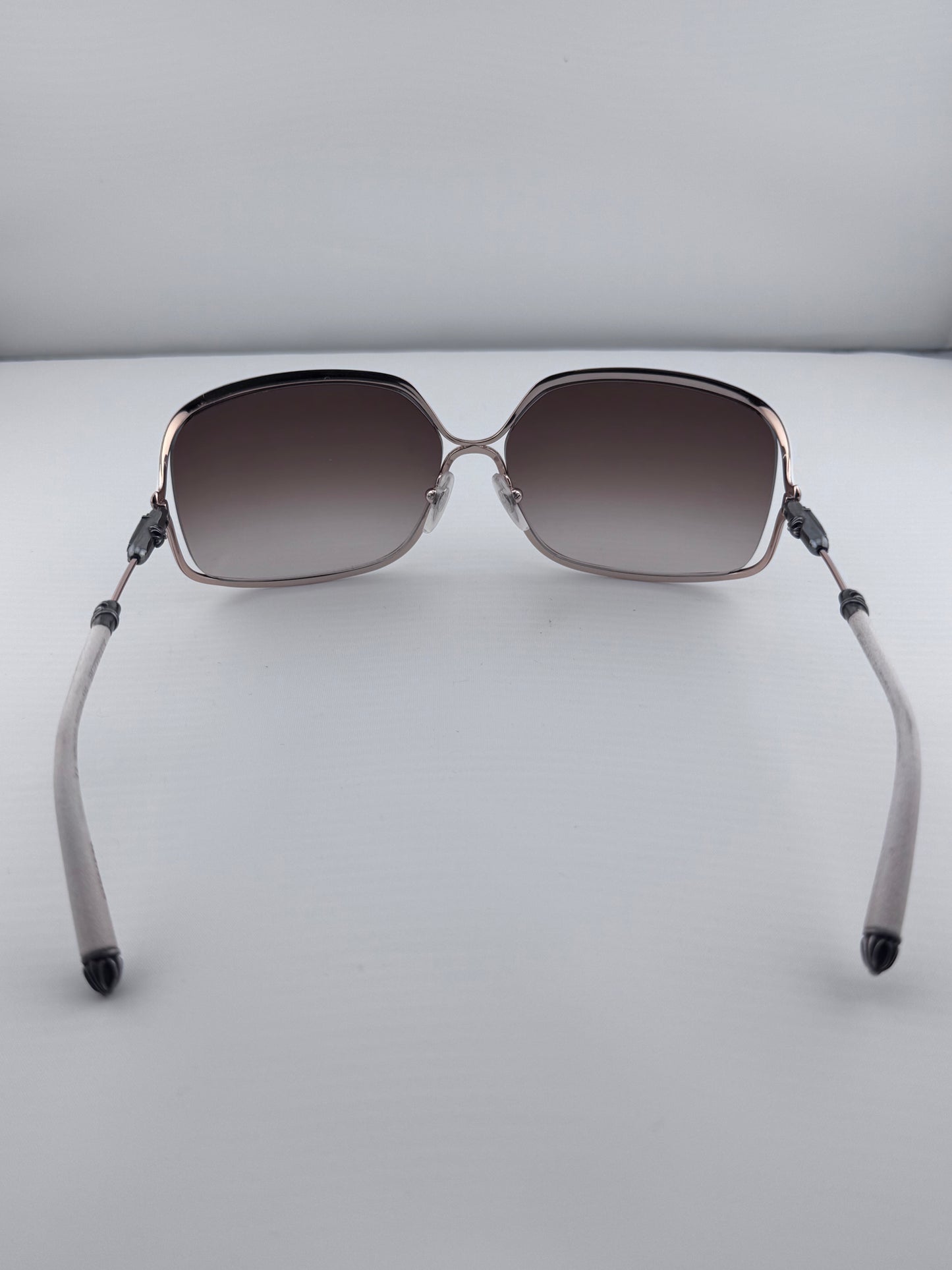 CHROME HEARTS BUTTFLUX SUNGLASSES (SILVER + LEATHER HANDLES)
