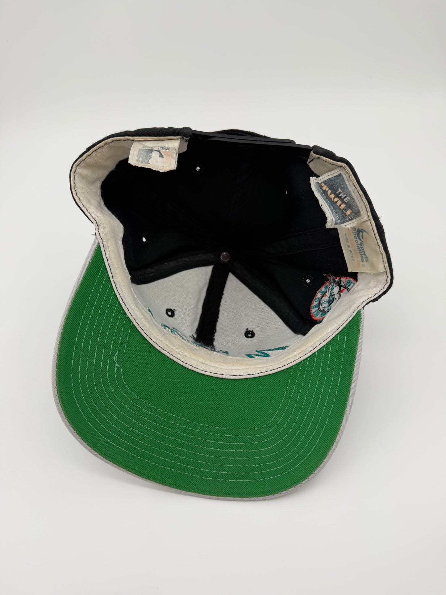 90'S FLORIDA MARLINS GREY OUTLINE SCRIPT SNAPBACK (BLACK/GREY) (THE TWILL TAG)