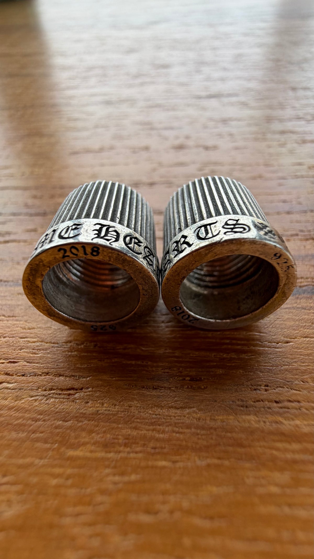 CHROME HEARTS SILVER TIRE VALVE CAPS (SET OF 2)