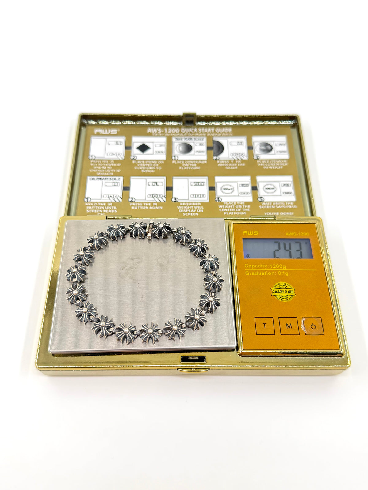 CHROME HEARTS PLUS SILVER BRACELET - 16 LINK
