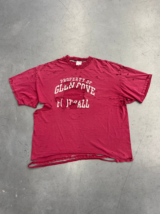 90S PROPERTY OF GLEN COVE FOOTBALL DESTROYED TEE (PORT AND COMPANY TAG)