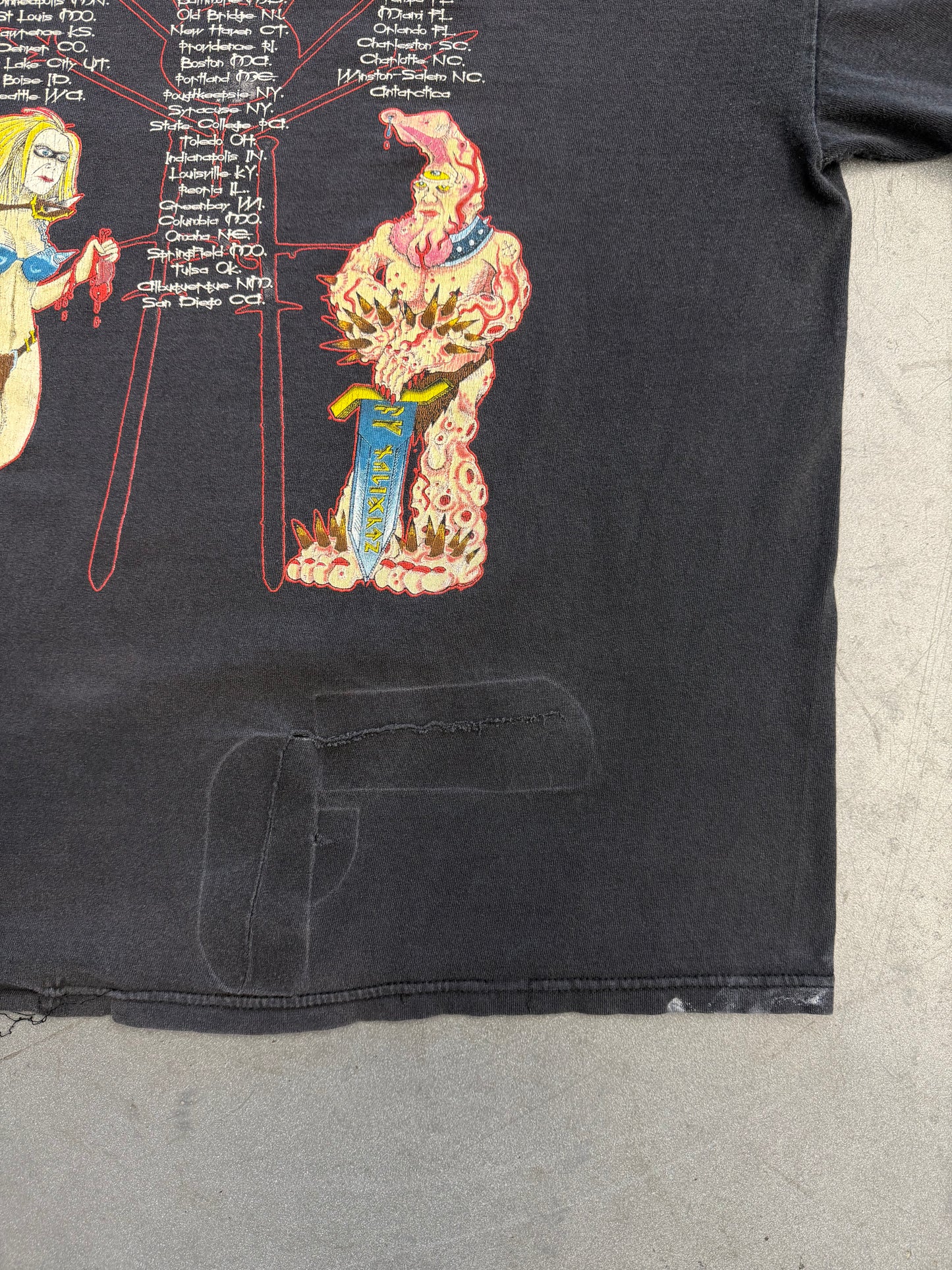 90S GWAR U.S. TOUR REPAIRED TEE (PULLED TAG)