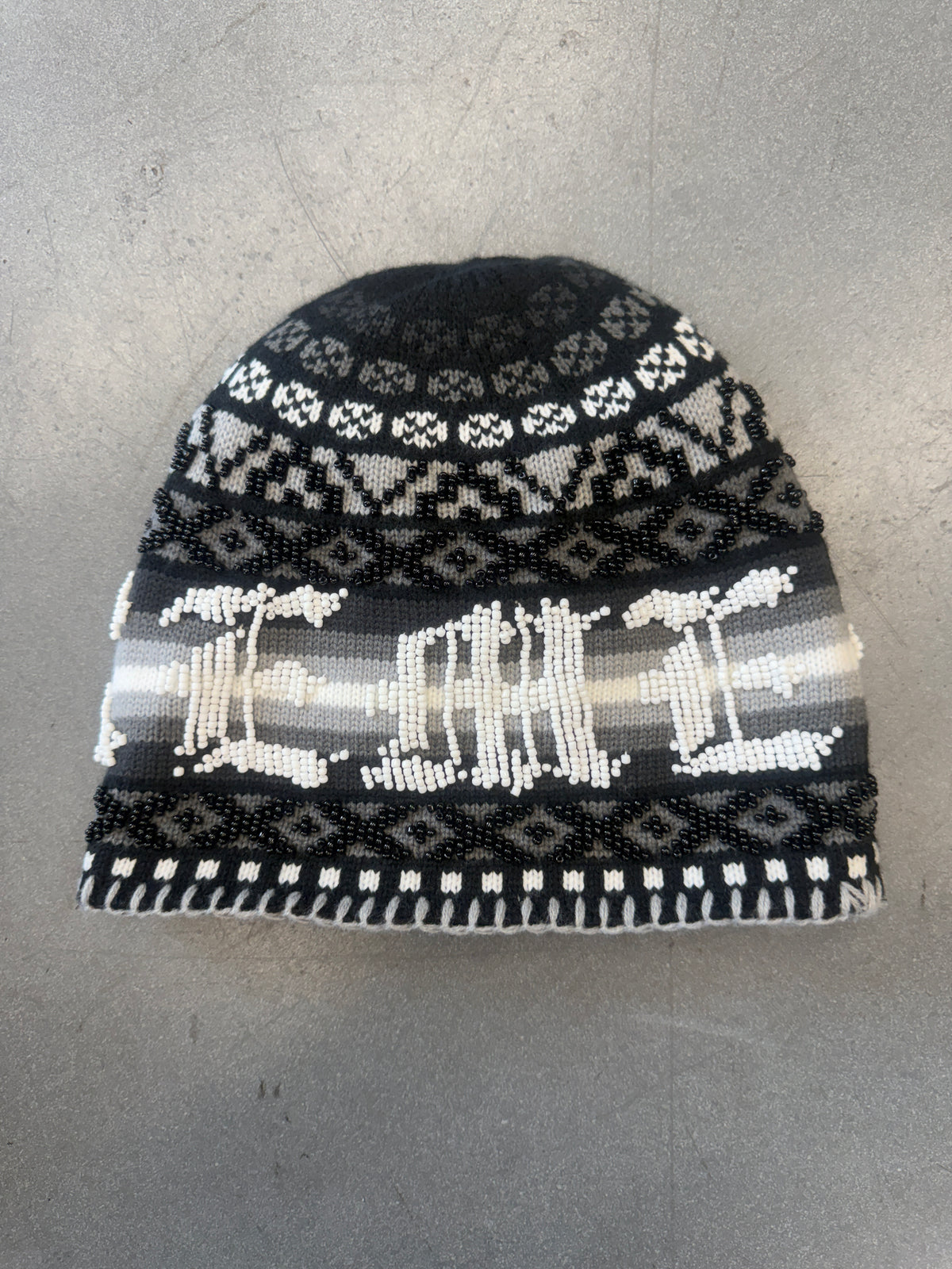 FW25 SUPREME BEADED BEANIE - BLACK