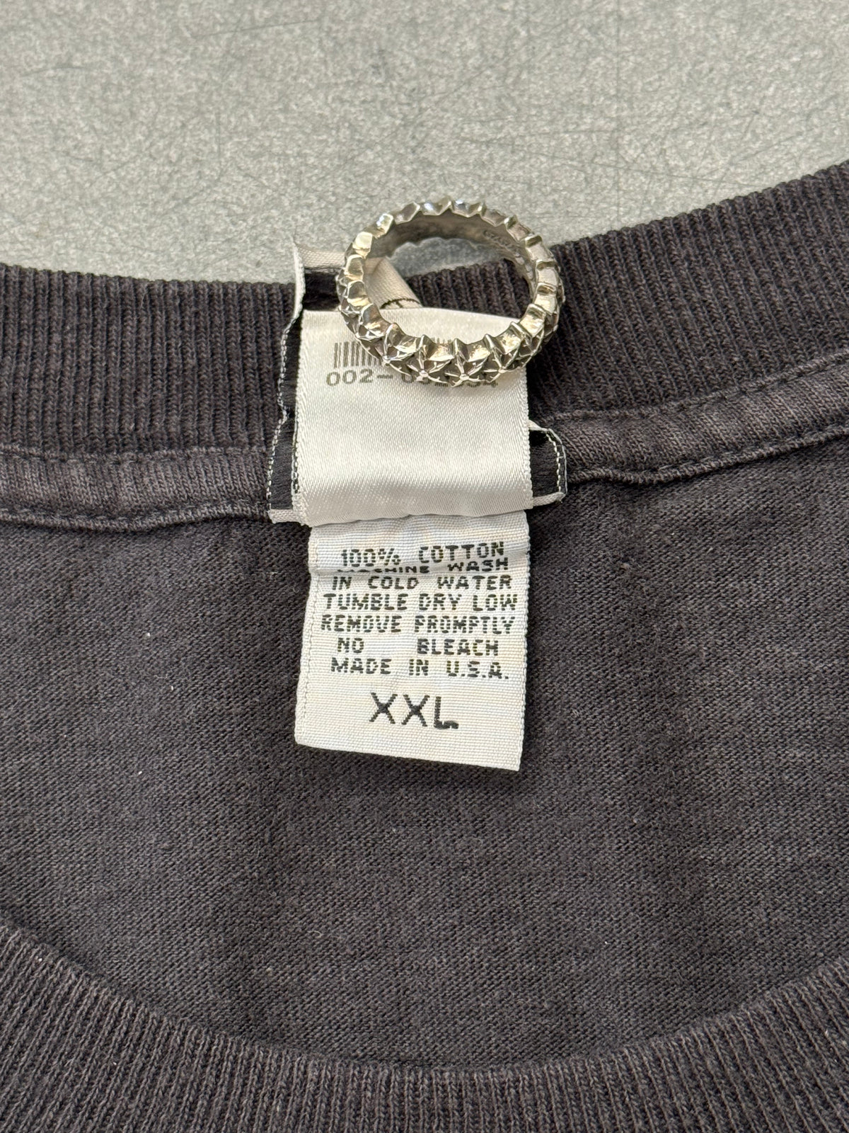 2010-12 CHROME HEARTS BLUE CROSS HORSESHOE LONG SLEEVE POCKET TEE - BLACK/BLUE