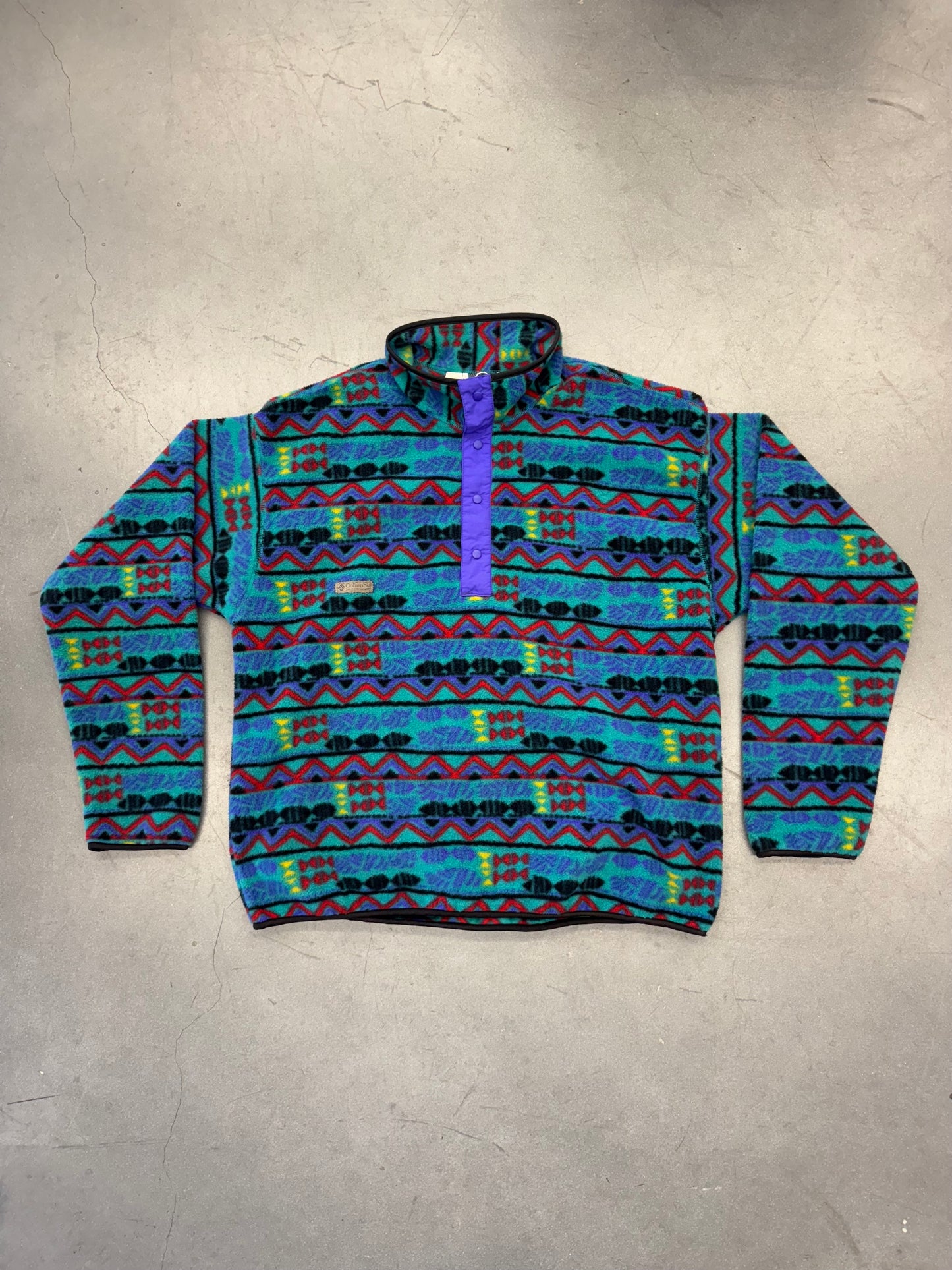 90S COLUMBIA RADIAL SLEEVE MADE IN USA FLEECE PULLOVER