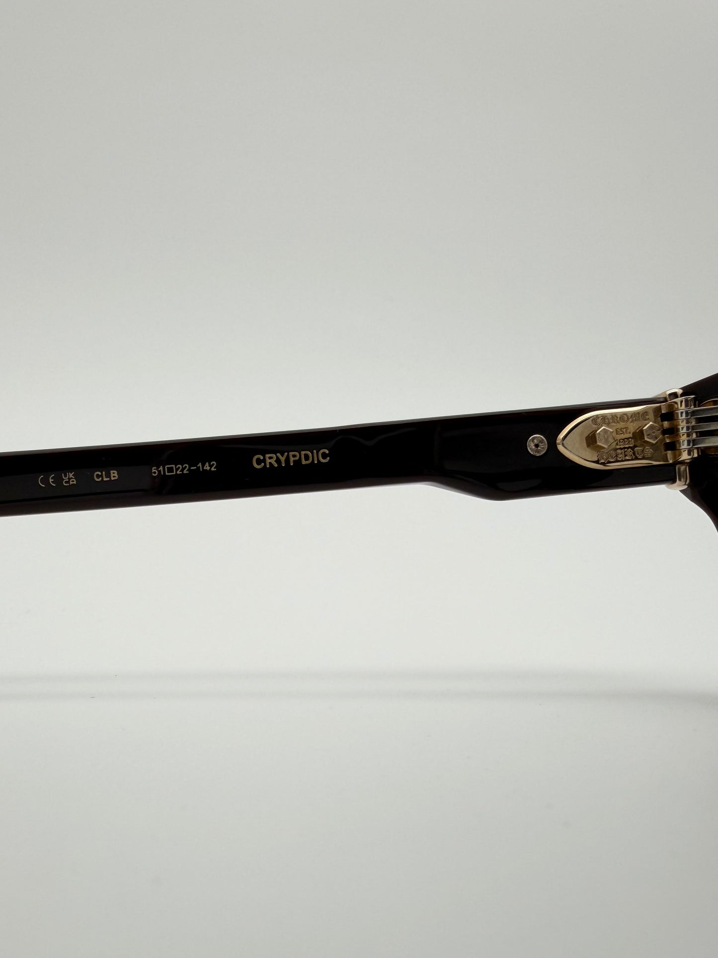 CHROME HEARTS CRYPDIC EYEGLASSES - BROWN/GOLD (W/SILVER PLUS CASE)