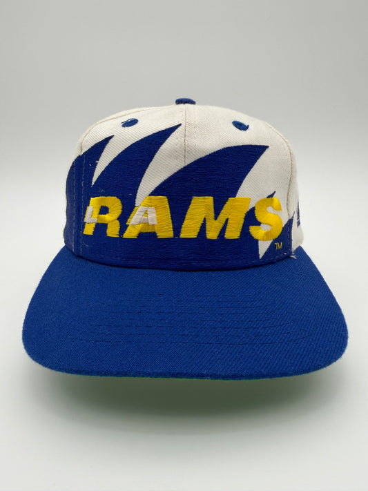 90'S LA RAMS SHARKTOOTH LOGO ATHLETIC SIGNED SNAPBACK (PRO LINE TAG)