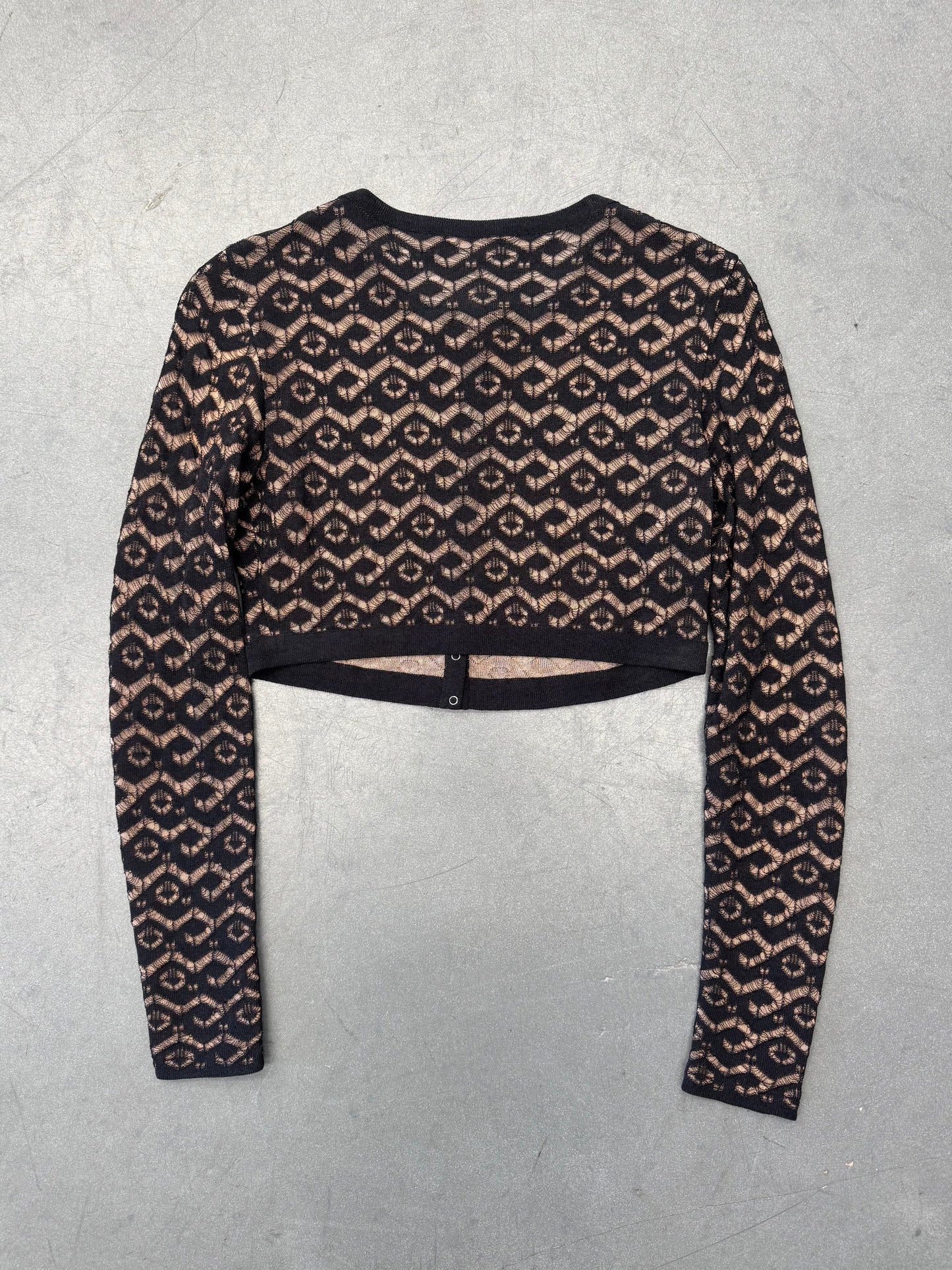 VINTAGE ALAIA JACQUARD CROPPED CARDIGAN