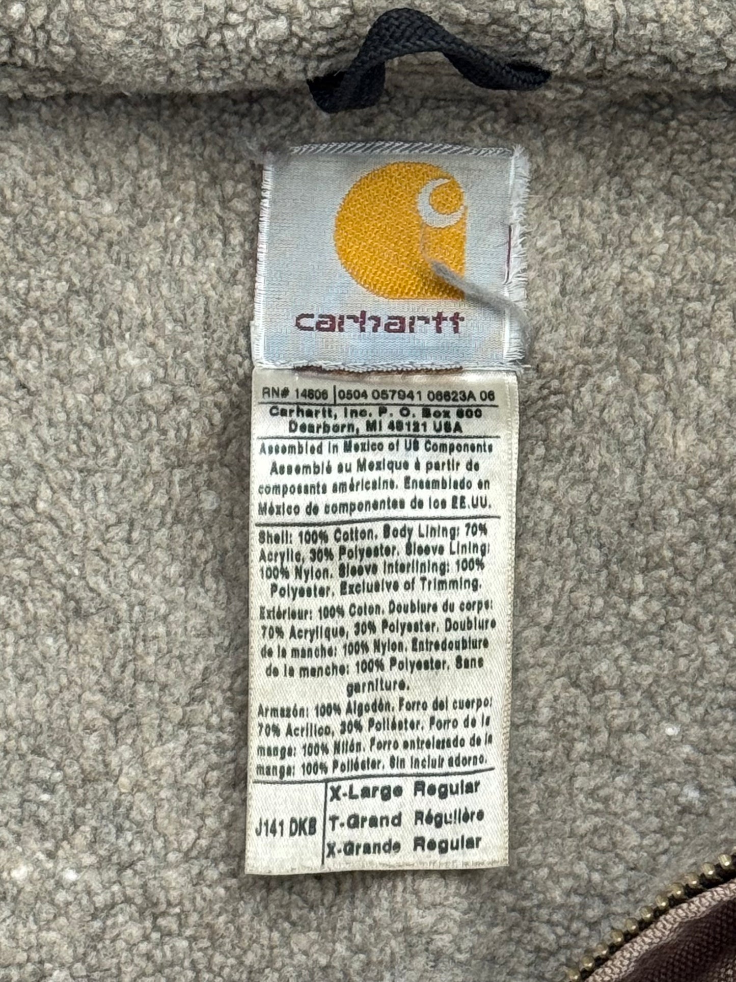 00S CARHARTT SHERPA-LINED ZIP-UP WORK JACKET (J141DKB)