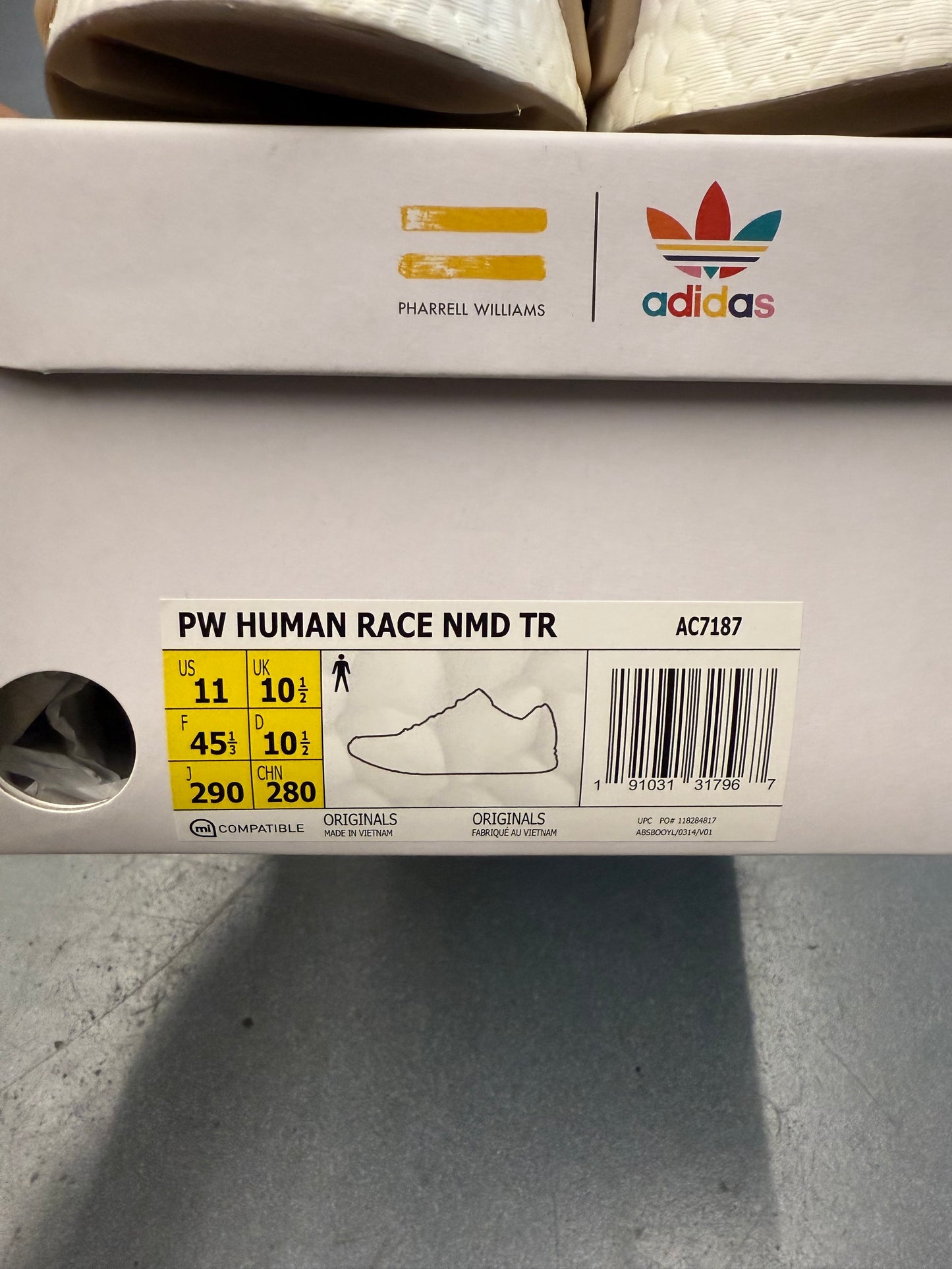 SIZE 11 ADIDAS NMD HUMAN RACE PHARRELL RESPIRA PURPLE (F&F) (BRAND NEW WITH BOX)