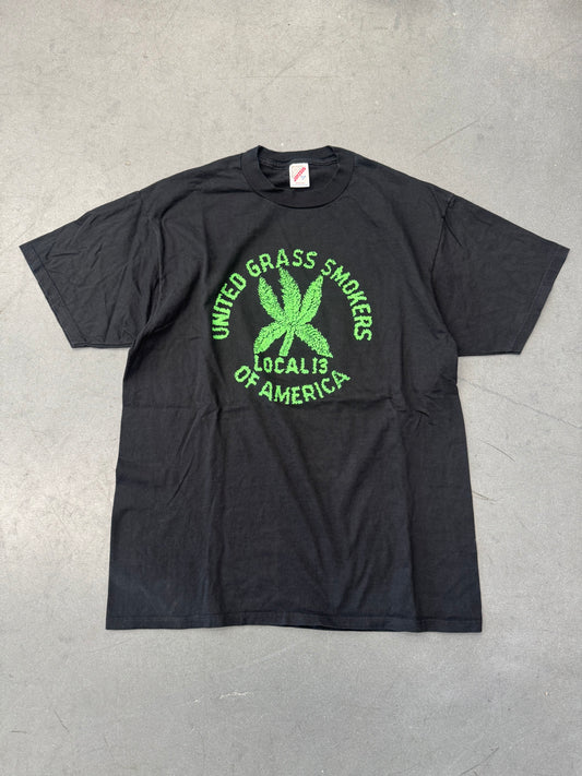 90S UNITED GRASS SMOKERS OF AMERICA TEE (JERZEES TAG)
