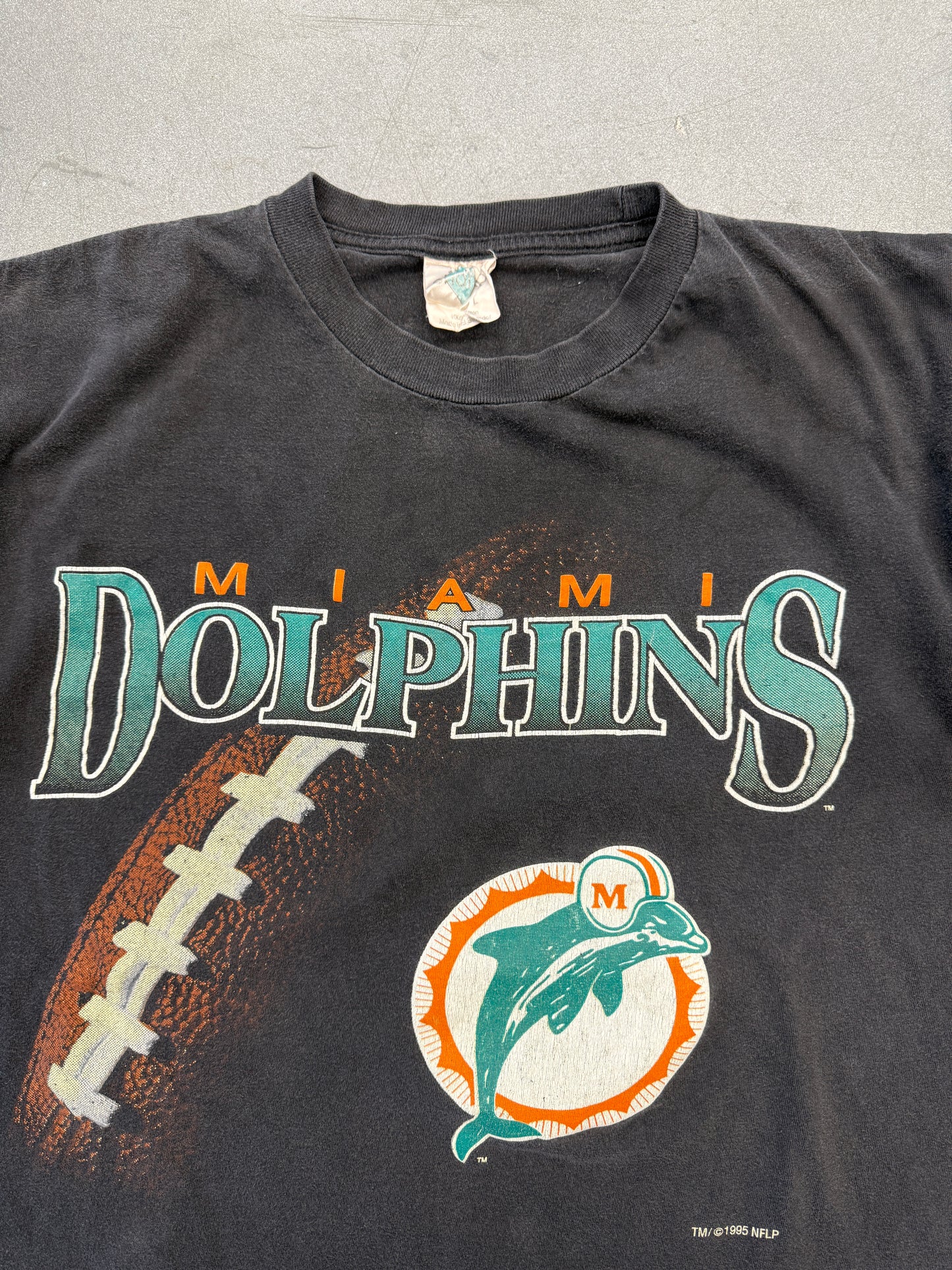 1995 NFLP MIAMI DOLPHINS SHADOW FOOTBALL TEE (TOUR CHAMP TAG)
