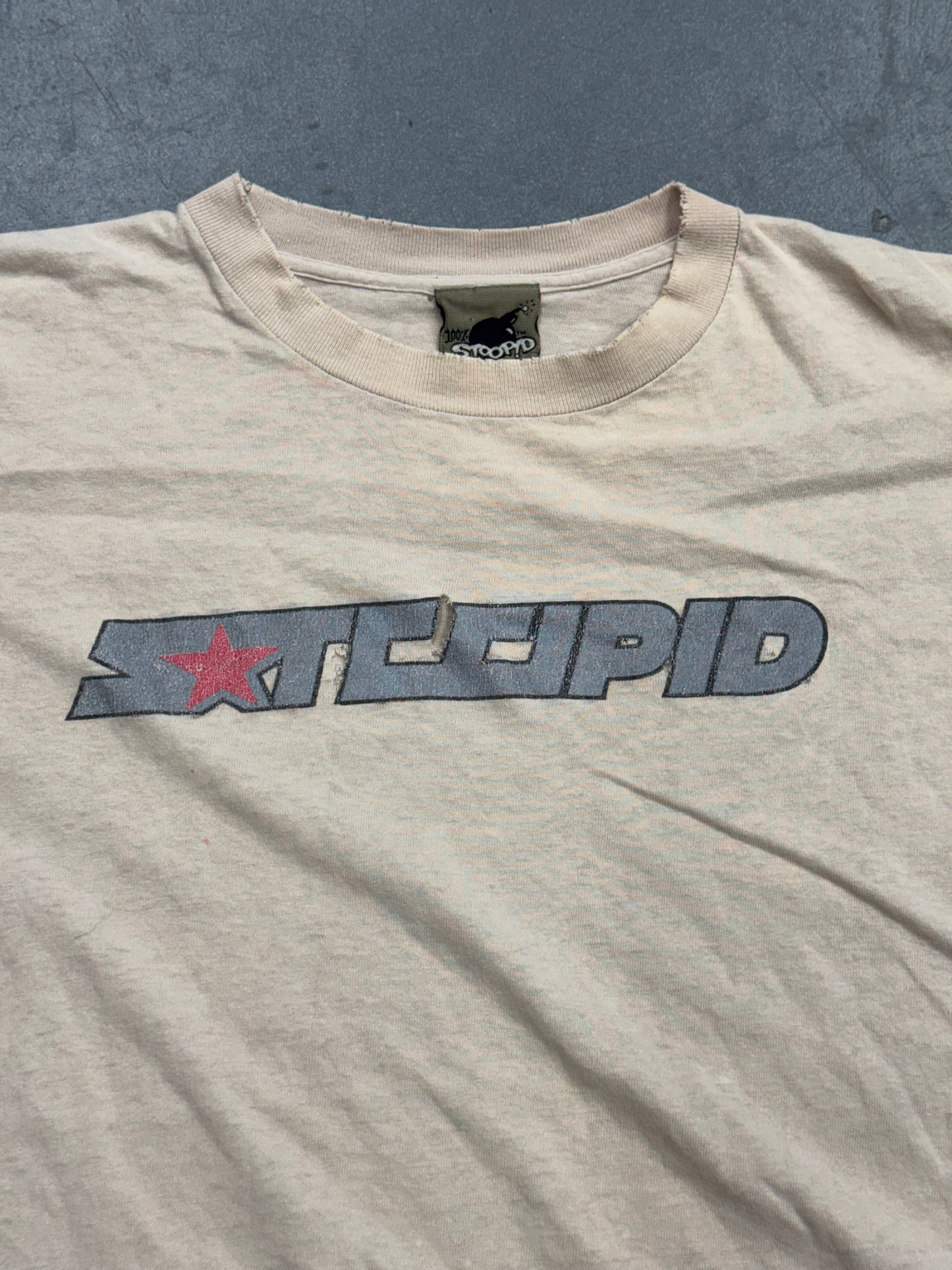 90S STOOPID STARTER PARODY DISTRESSED TEE (100% STOOPID TAG)
