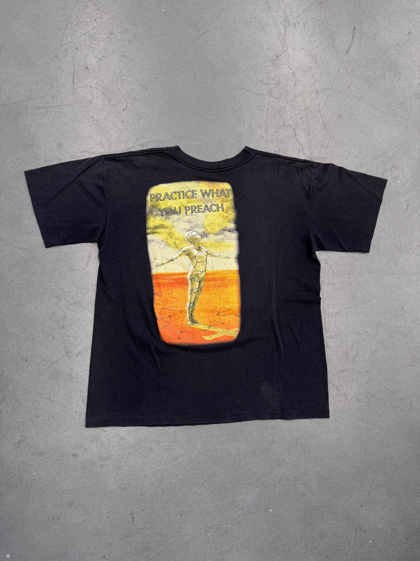 1989 TESTAMENT PRACTICE WHAT YOU PREACH TEE (BROCKUM TAG)