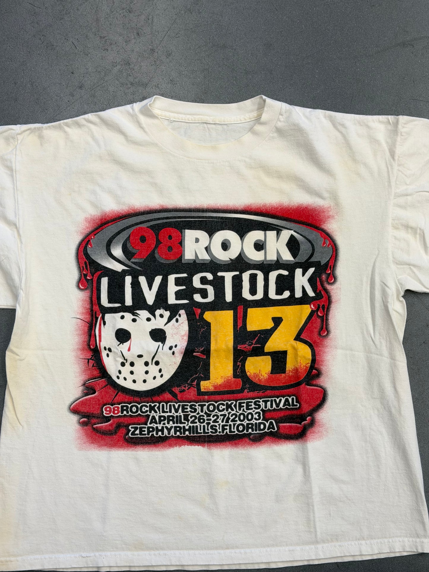 2003 98 ROCK LIVESTOCK FESTIVAL ZEPYRHILLS, FLORIDA TEE (CUT TAG)