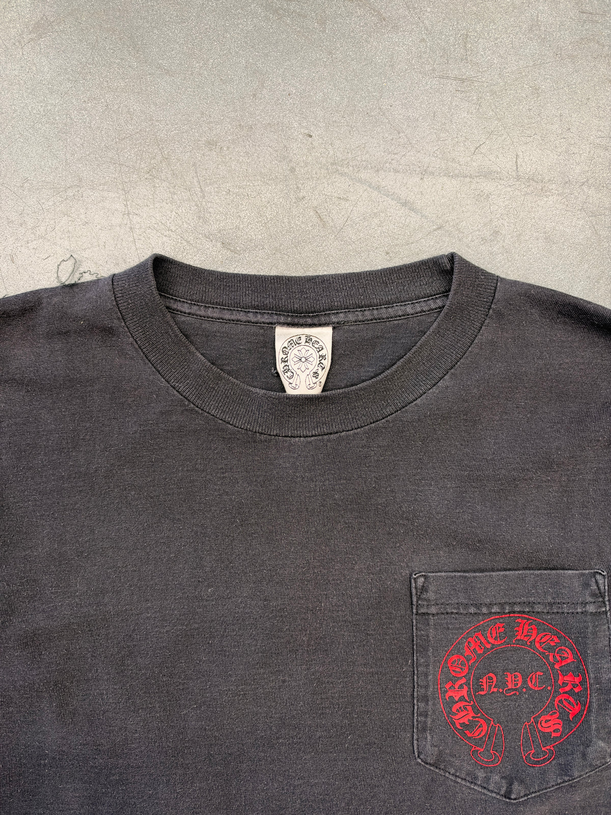 90S CHROME HEARTS N.Y.C CROSS LONG SLEEVE POCKET TEE