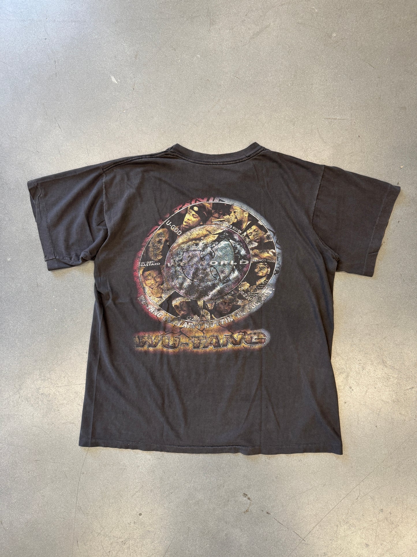 90S WU-TANG WU-WORLD BOOTLEG STYLE RAP TEE (CUT SHORT HILL TAG)