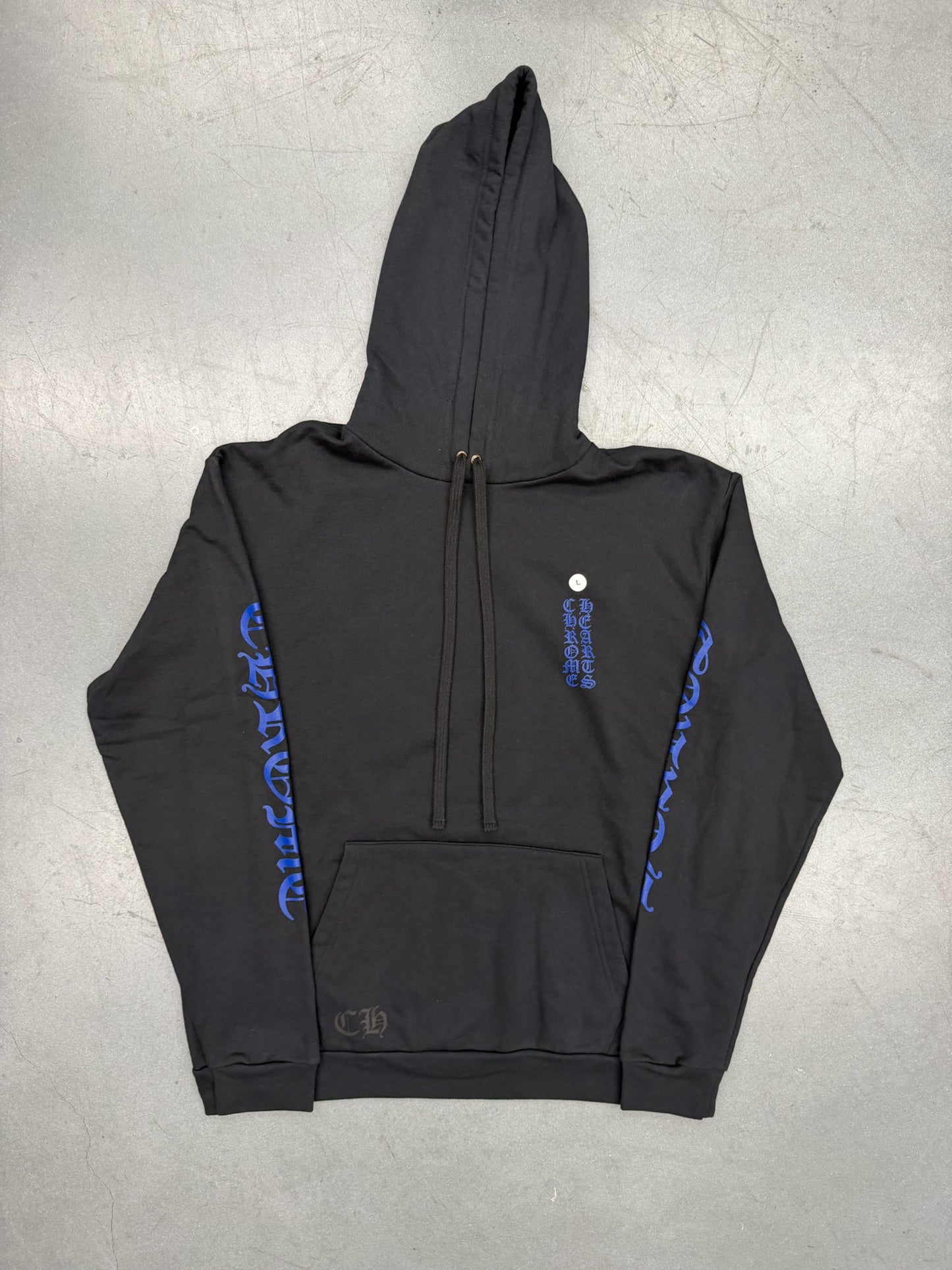 CHROME HEARTS BLUE VERTICAL LOGO PULLOVER HOODIE