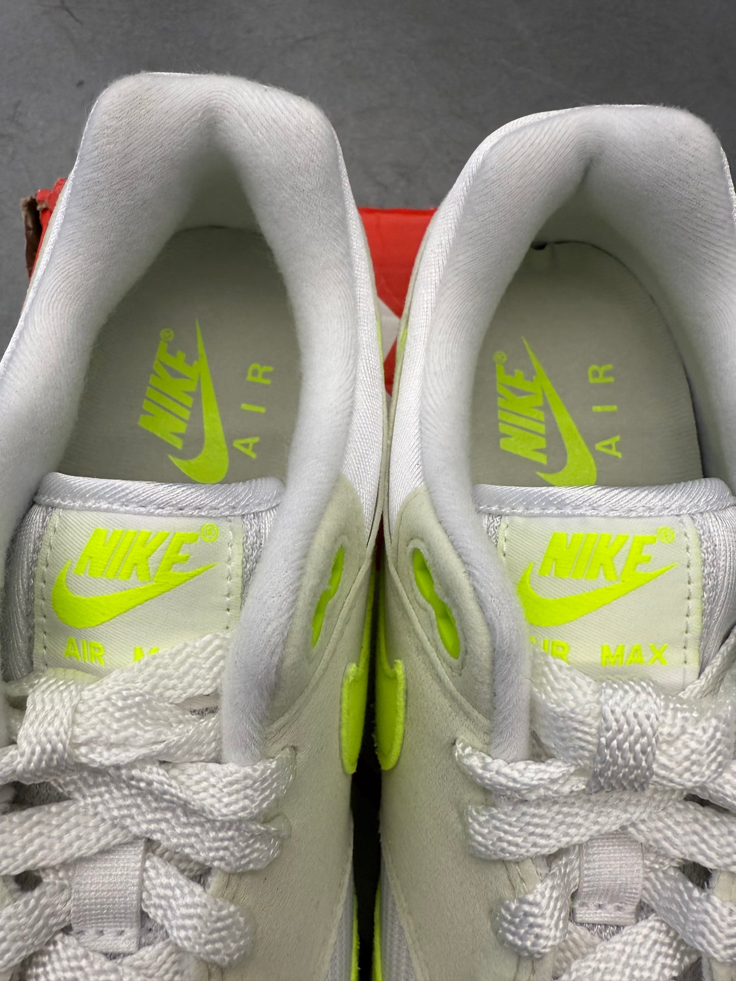 2023 SIZE 11 WOMENS NIKE AIR MAX 1 '87 - VOLT SUEDE (NEW WITH BOX)