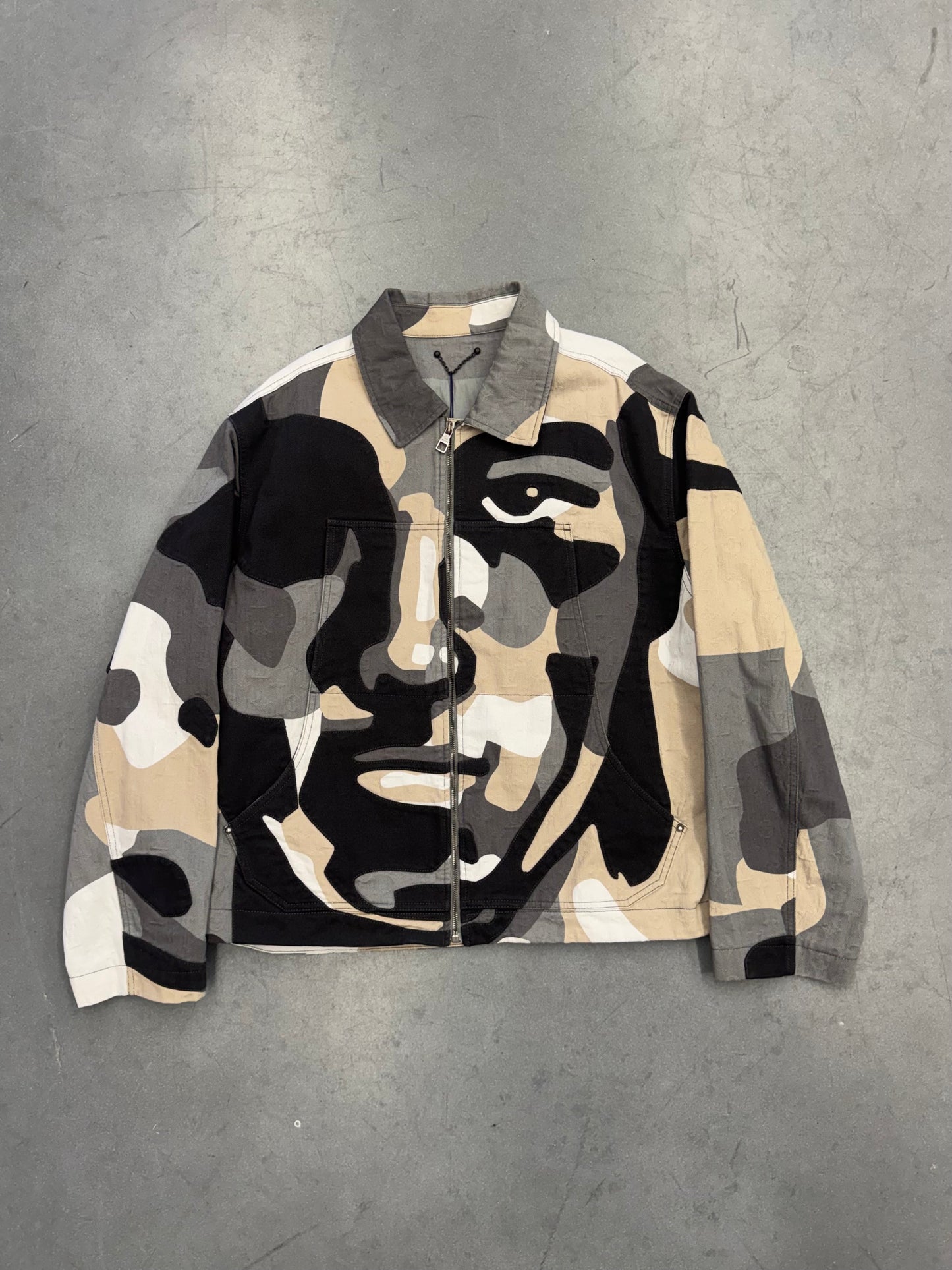 2023 LOUIS VUITTON X KID SUPER CAMOUFLAGE MONOGRAM FACE WORK JACKET