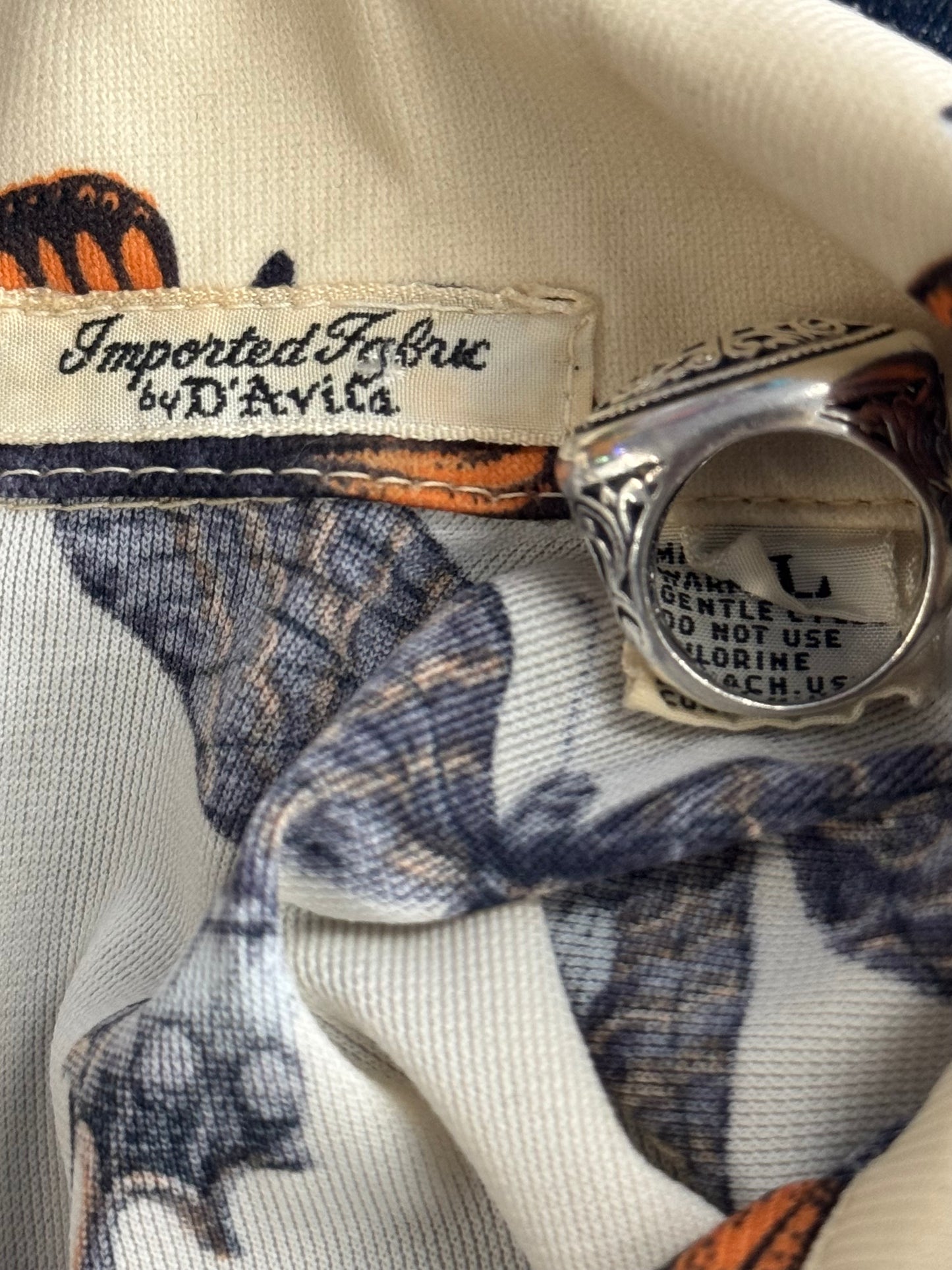 ‘70s D'AVILA BUTTERFLY PRINT LONG SLEEVE BUTTON-UP SHIRT