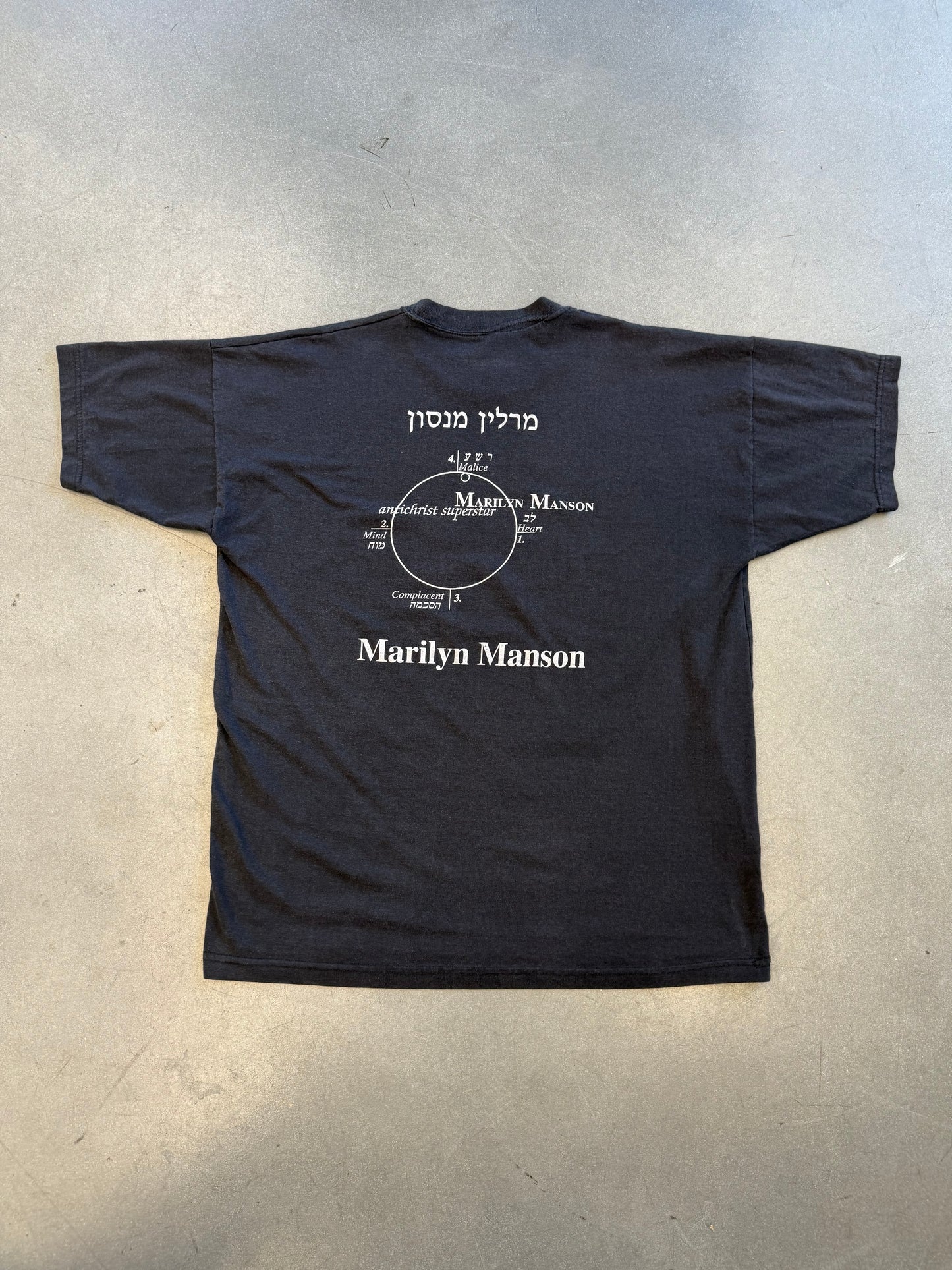 90'S MARILYN MANSON ANTICHRIST HEBREW TEE (PULLED TAG)