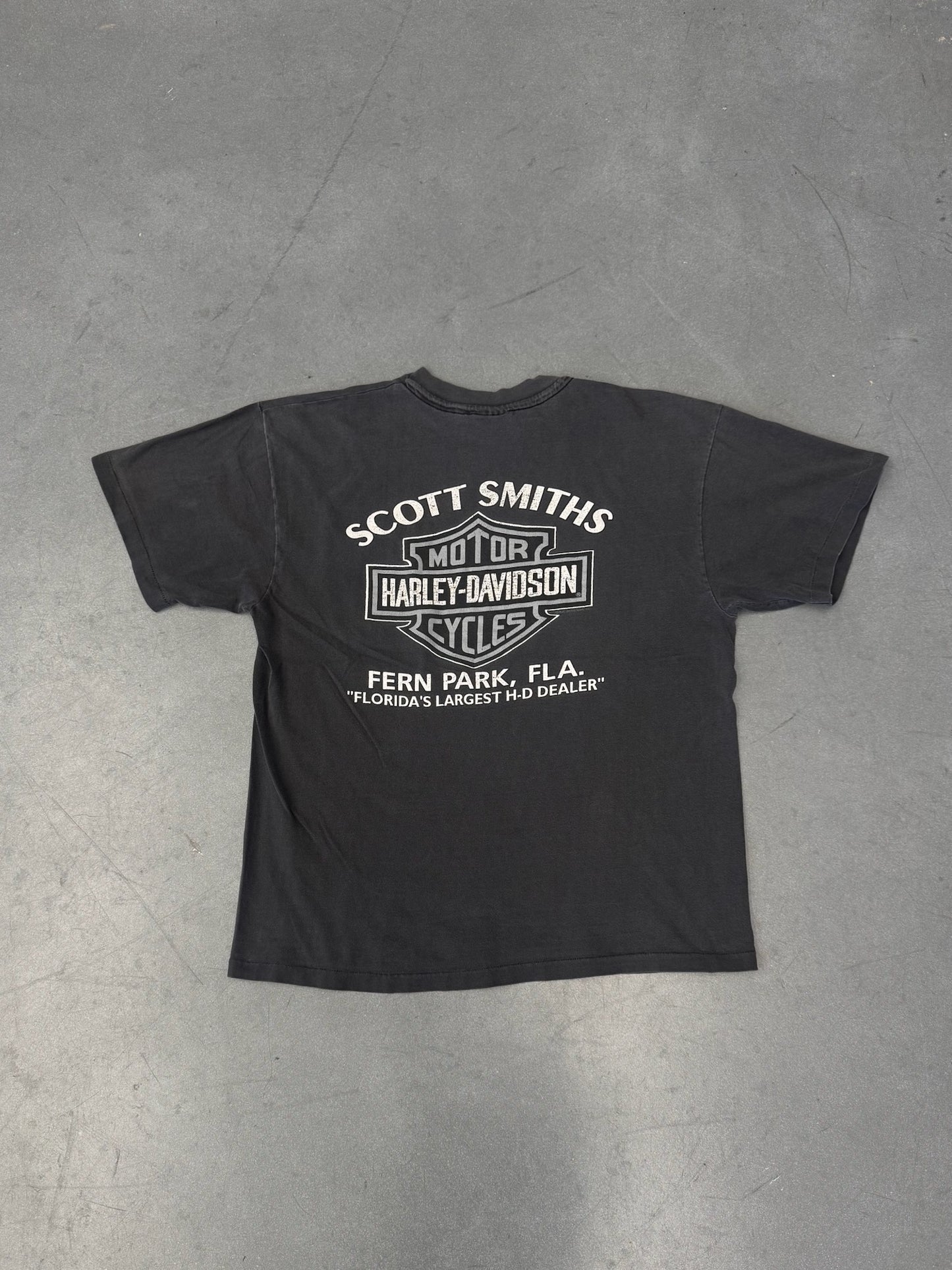 1988 HARLEY-DAVIDSON FOREVER FREE EAGLE SCOTT SMITHS TEE (BLACK TAG)