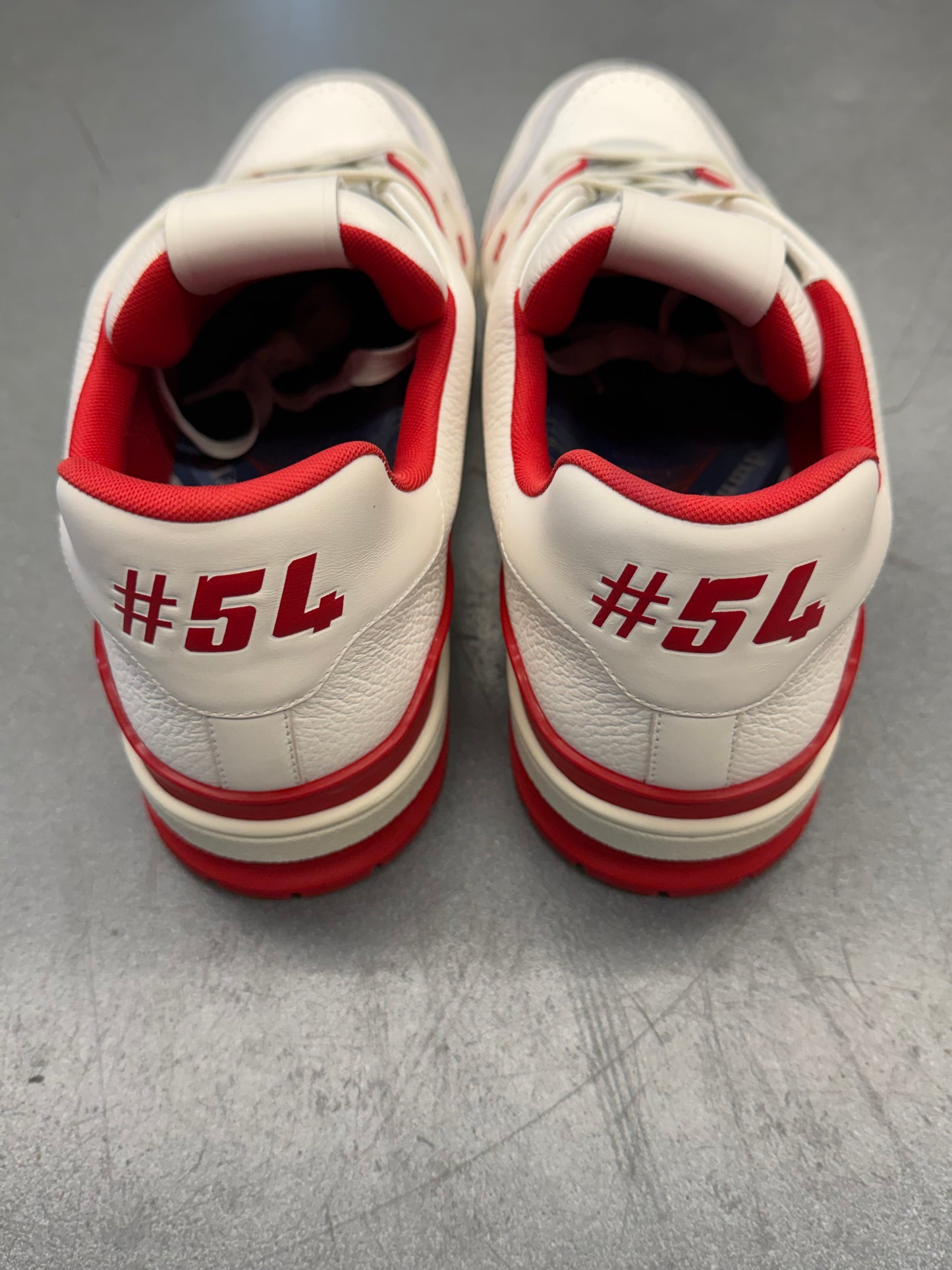 SIZE 12 LOUIS VUITTON LV TRAINER SNEAKER - RED/WHITE