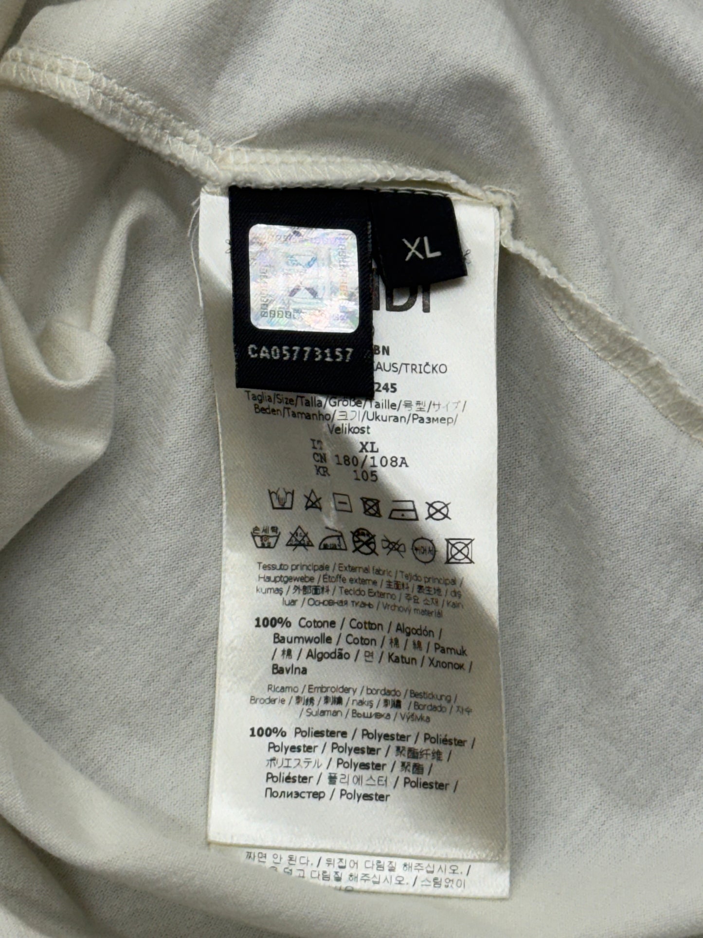 FENDI FF PADDED SUEDE LOGO TEE