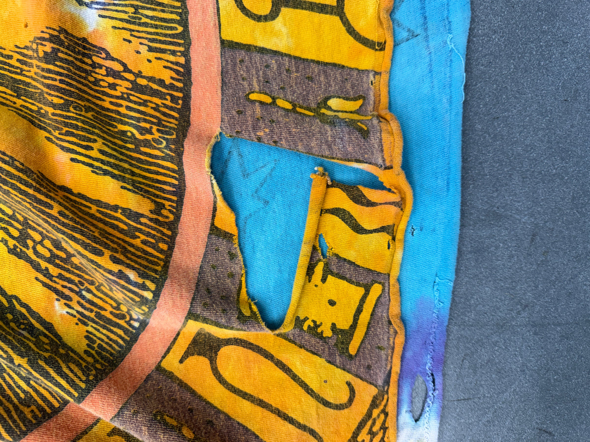 1992 LIQUID BLUE SUN & MOON TIE DYE CROPPED TEE (PULLED TAG)