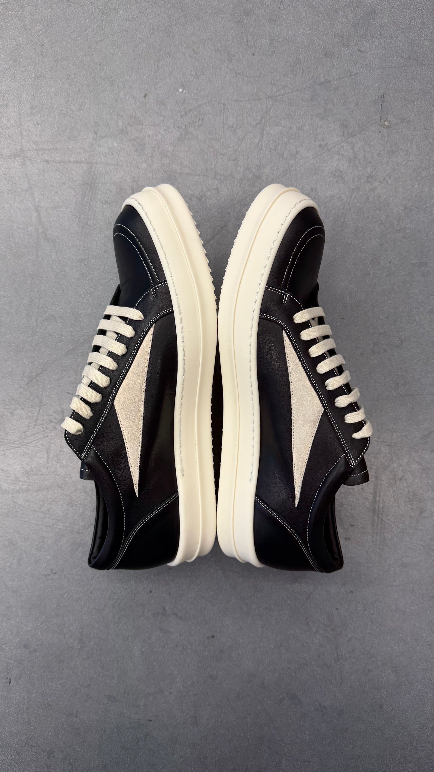 RICK OWENS VINTAGE SNEAKS - BLACK/MILK/MILK