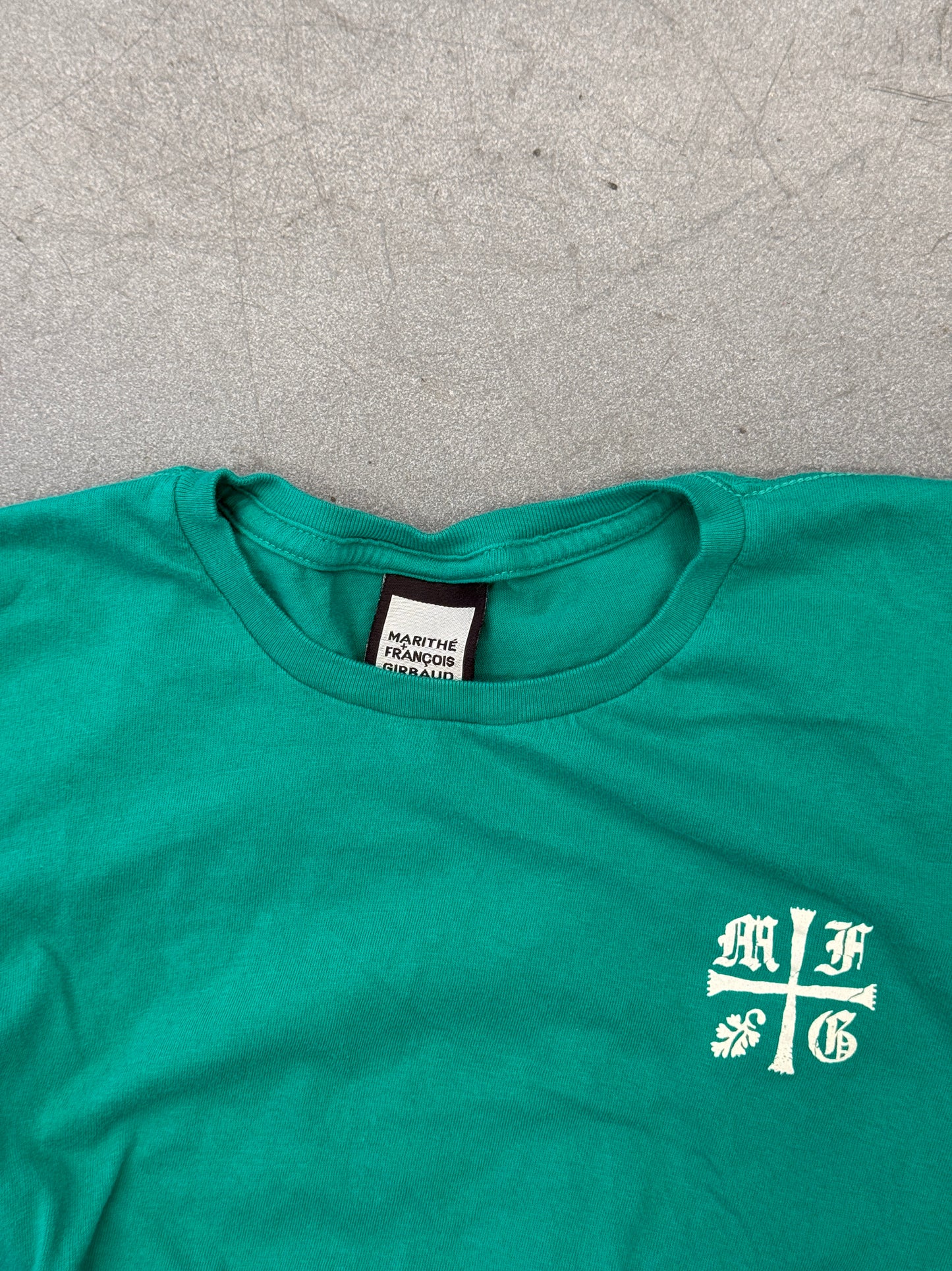 VINTAGE WOMEN'S MARITHE FRANCOIS GIRBAUD STITCHED REVERSE LOGO TEE
