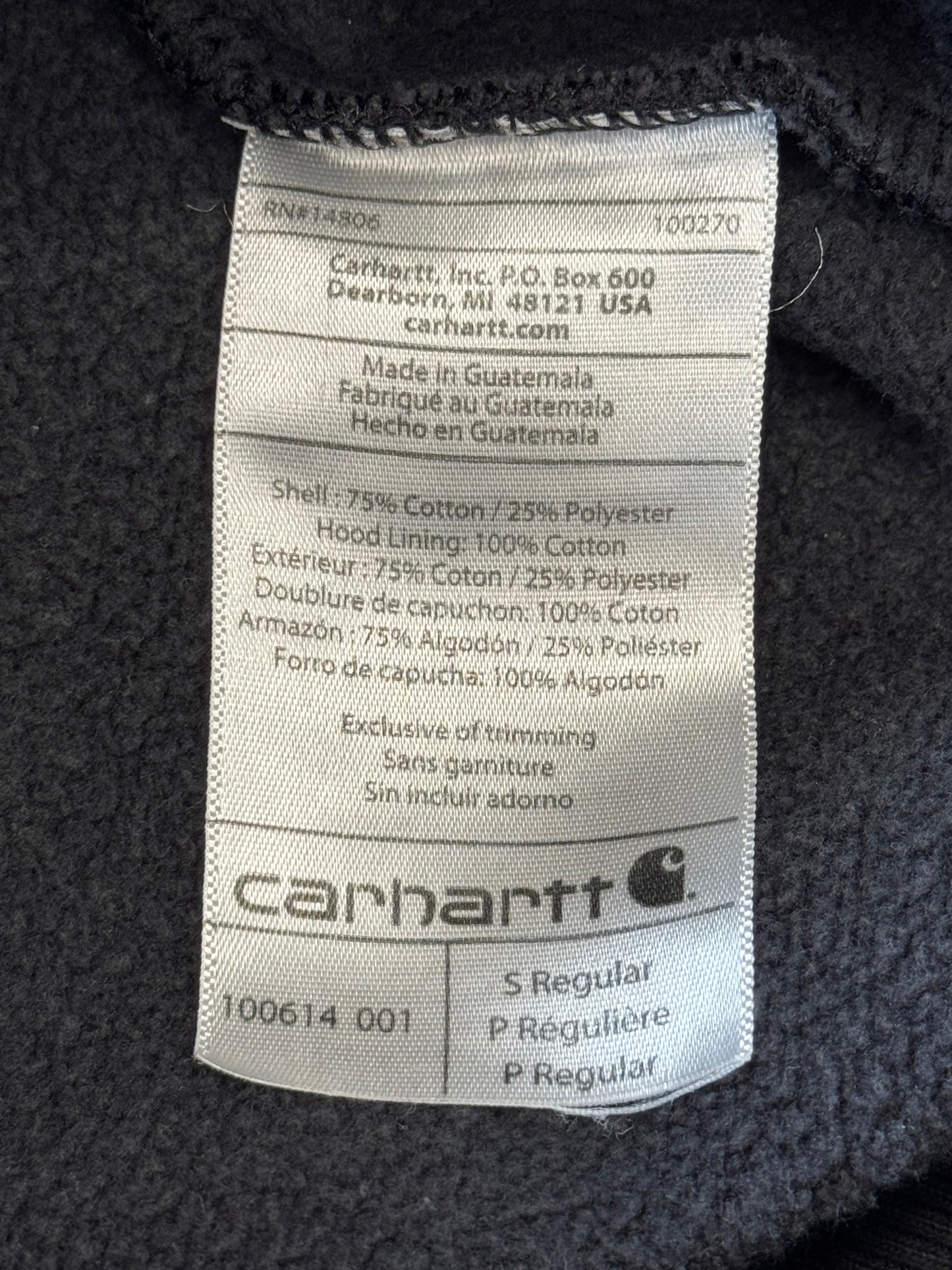 VINTAGE CARHARTT FULL-ZIP HOODIE (BROKEN ZIPPER) (PRINT TAG)