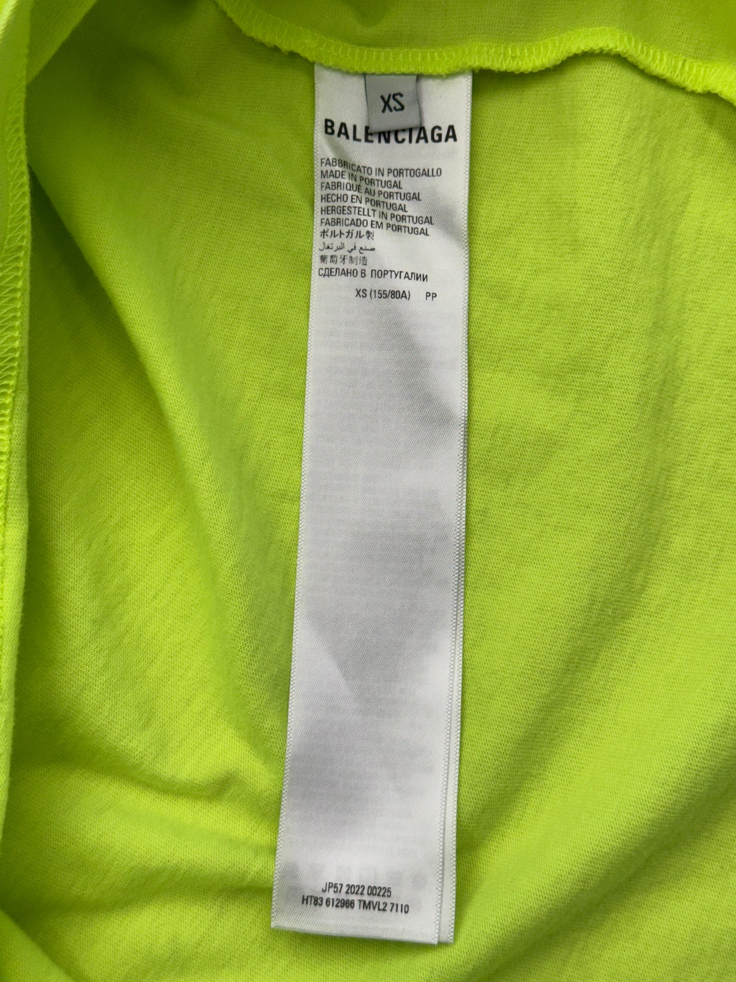BALENCIAGA WORLD FOOD PROGRAMME TEE - FLUORESCENT YELLOW